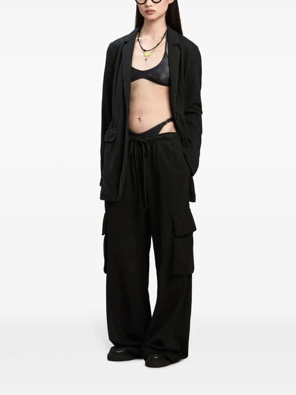 Palm Angels o1y1125 Cargo Sweatpant in Black Size 28" / US 6 / IT 42 - 5 Thumbnail