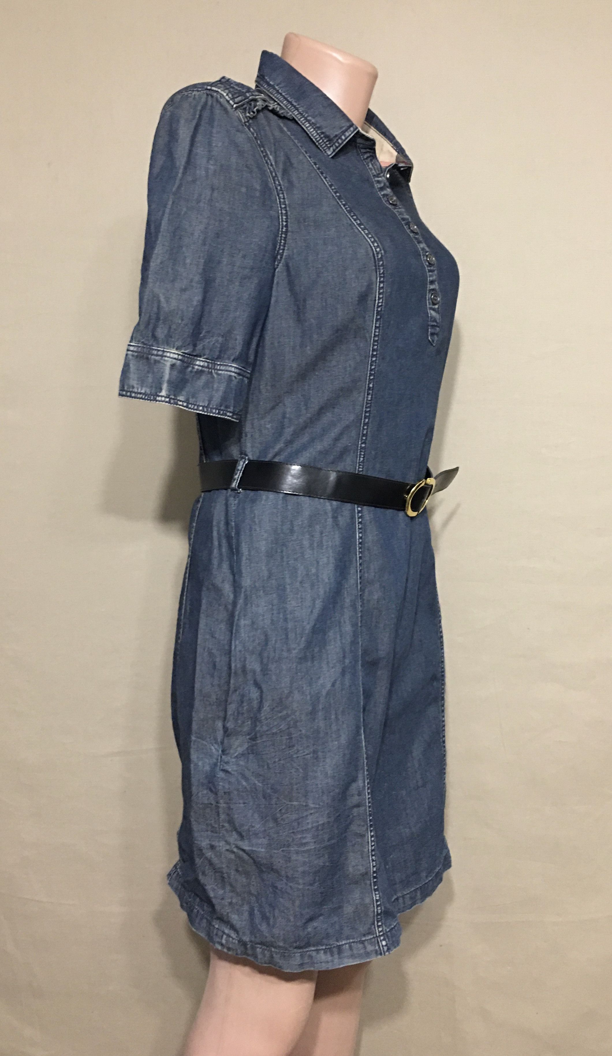 Burberry Burberry Brit Denim Blue Cotton Dress UK8 US6 Size S / US 4 / IT 40 - 3 Thumbnail