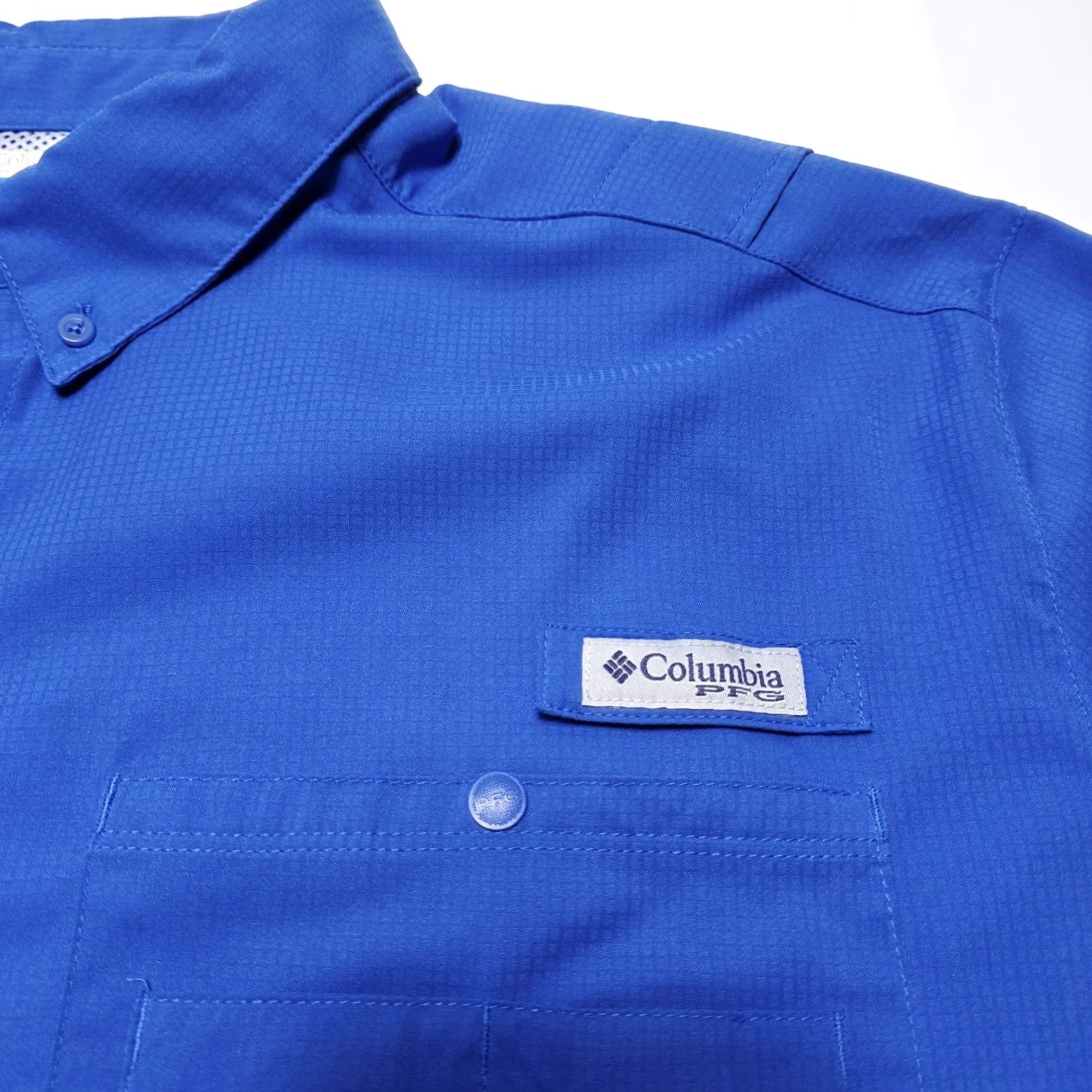 Vintage Columbia Men's Blue Long Sleeve PFG Button Up Fishing Shirt Vented Blue 2XL Size US XXL / EU 58 / 5 - 4 Thumbnail