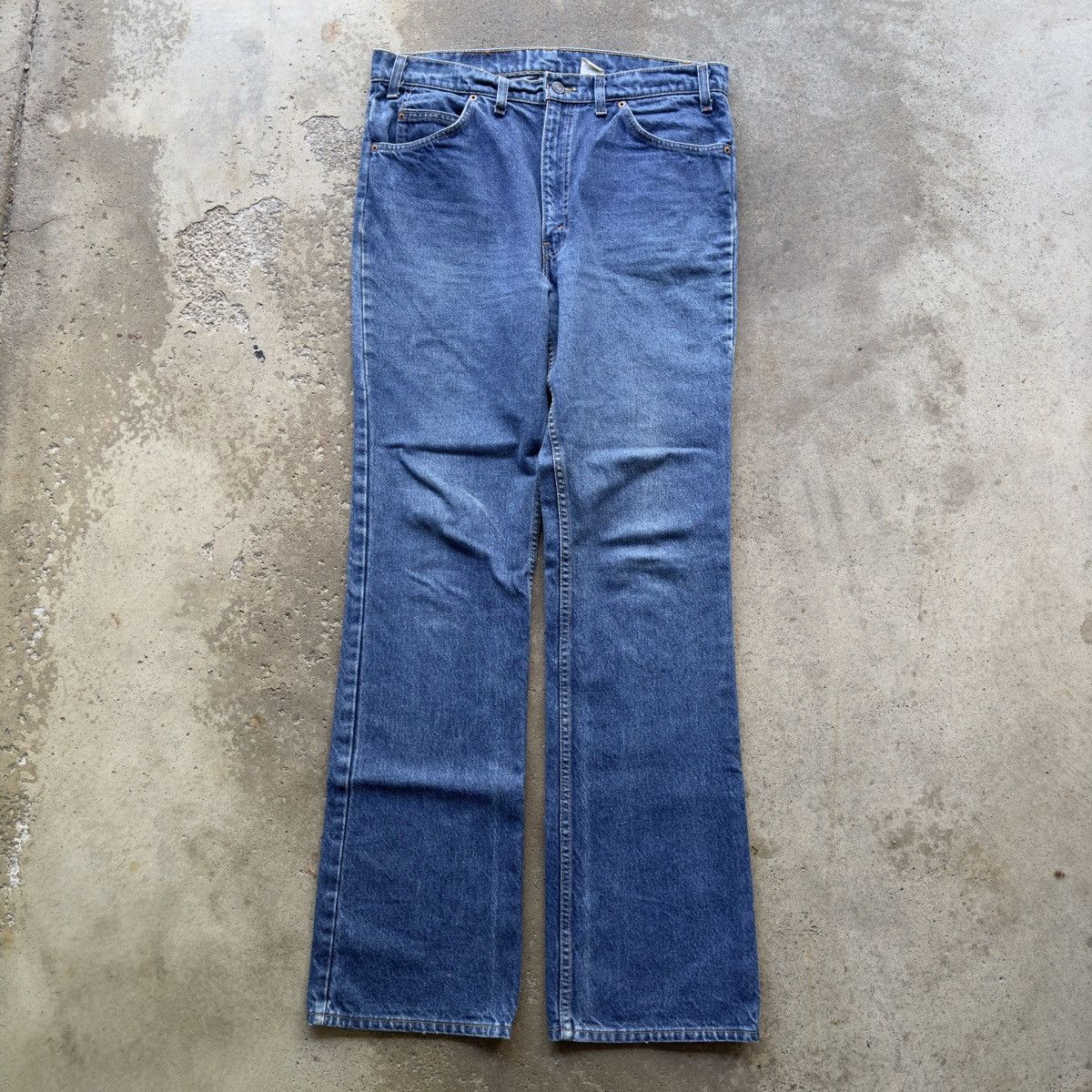 image of Levis x Vintage 90's Levi's 517 Bootcut Faded Denim Jeans Made In Usa in Blue, Men's (Size 36)