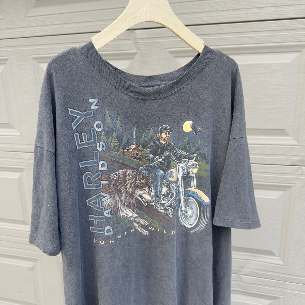 Harley Davidson 90s Harley Thrashed Faded Distressed Shirt ERD Grunge Biker Size US XXL / EU 58 / 5 - 3 Thumbnail
