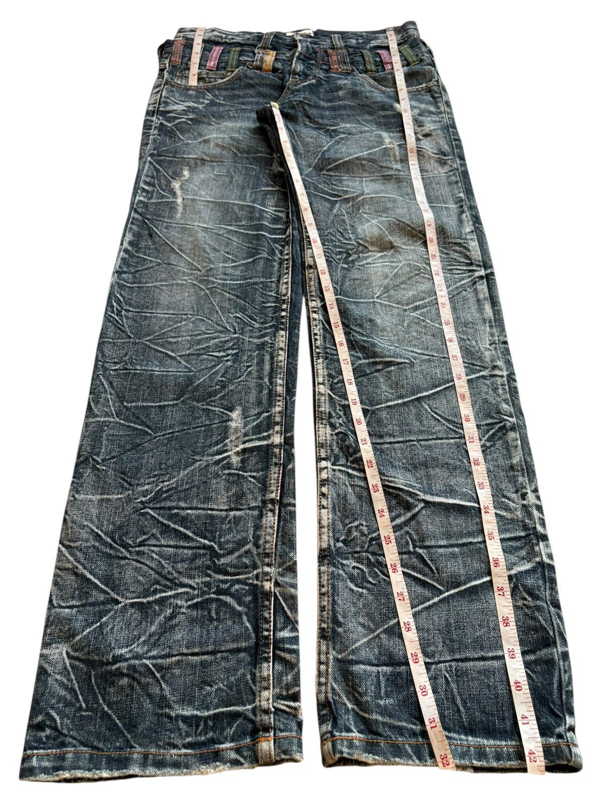 Japanese Brand × PPFM Vintage Japanese Brand Double Waist Bleached Wash Loose Jean Size US 31 - 13 Thumbnail