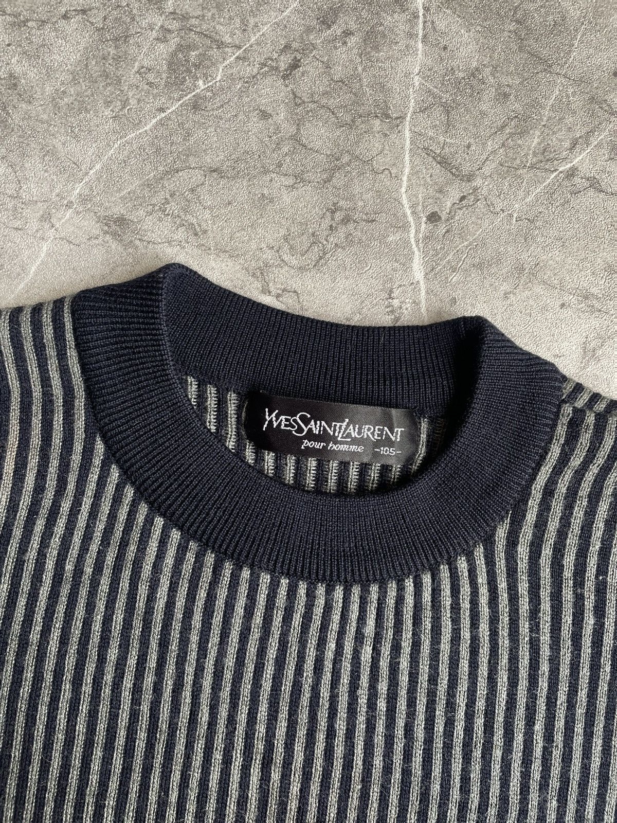 Yves Saint Laurent Yves Saint Laurent YSL Striped Sweatshirt Size US L / EU 52-54 / 3 - 3 Thumbnail