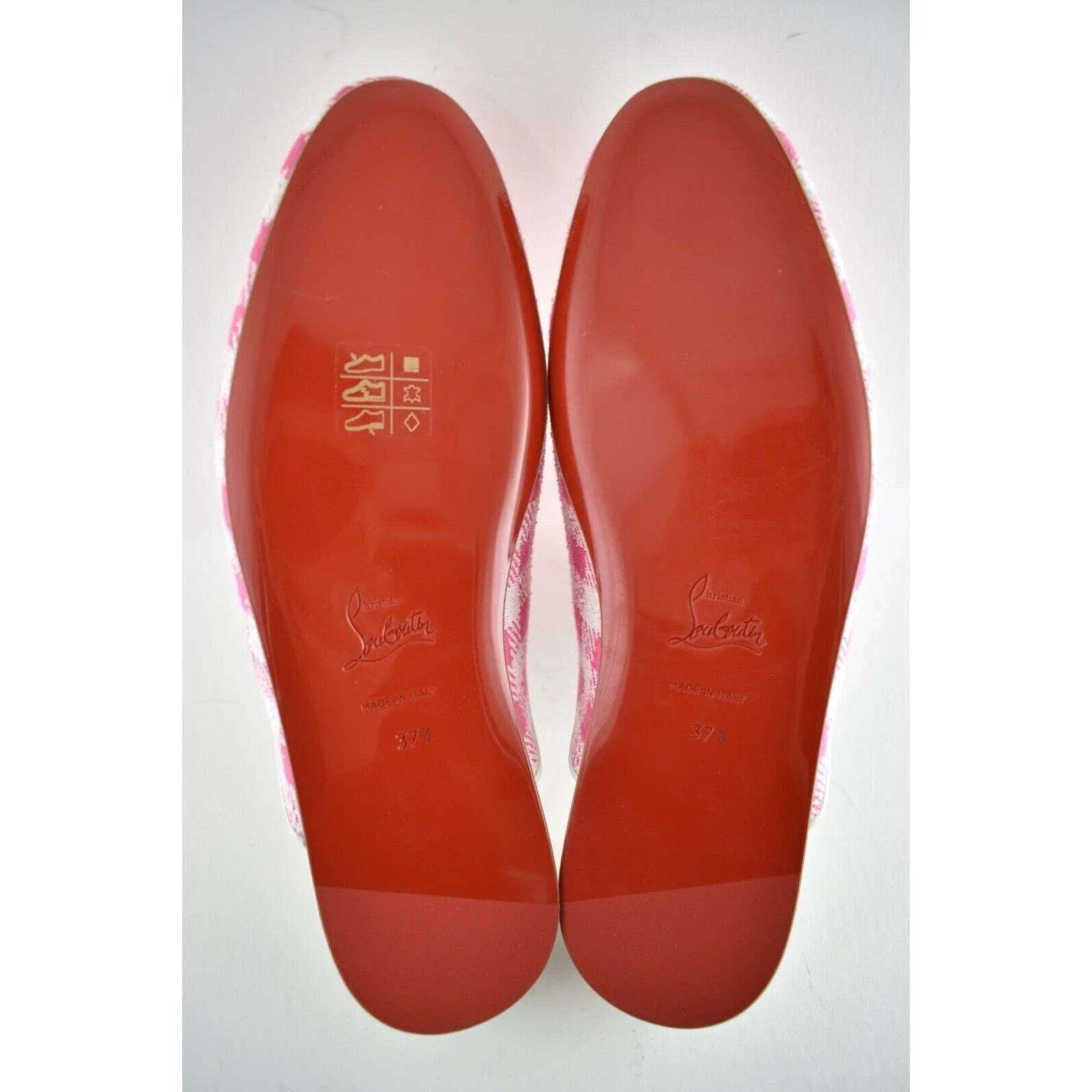 Christian Louboutin Navy Coolito Donna Flat Pink Logo