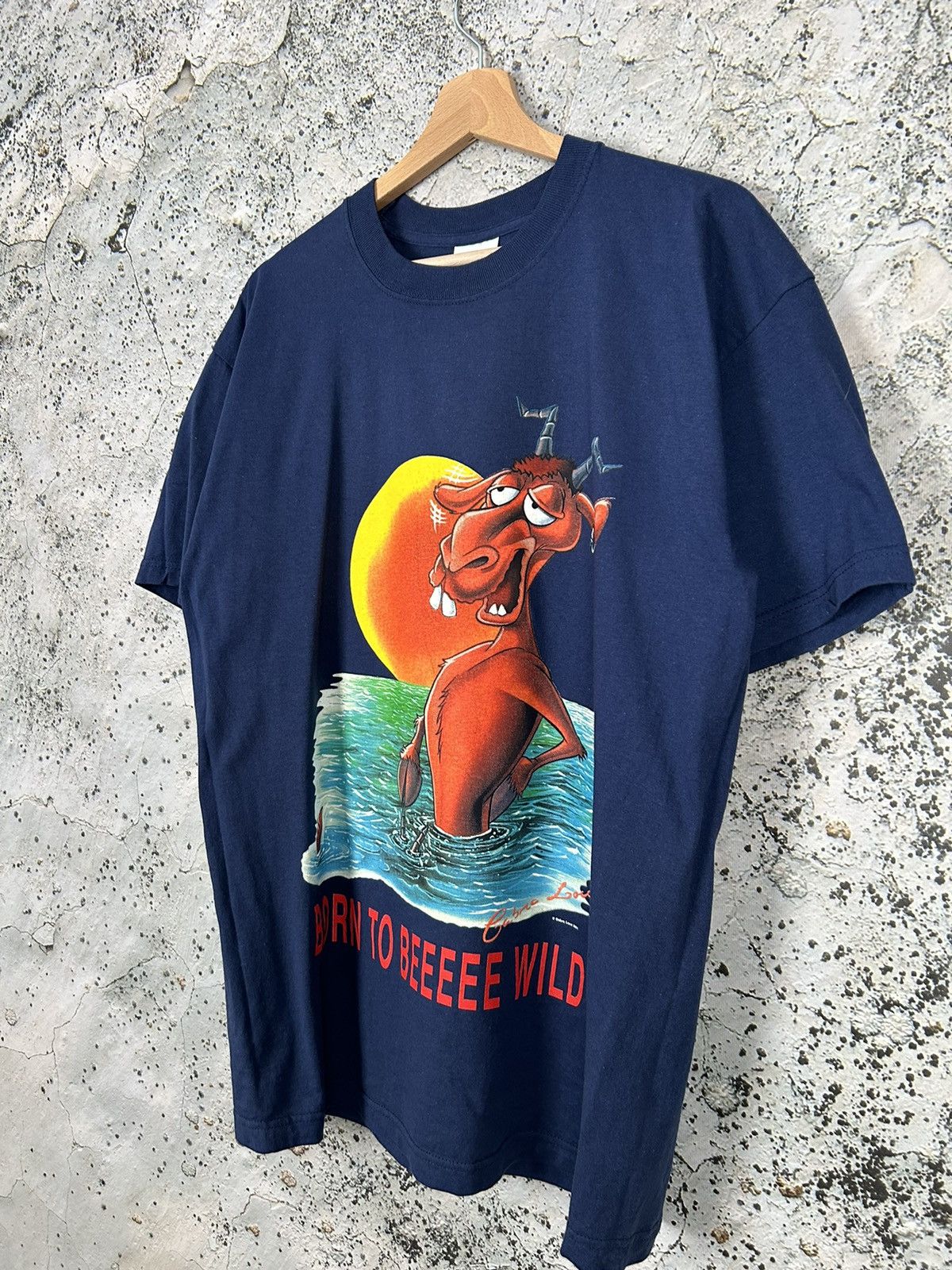 Vintage Vintage Graphic Tee Born Tu Be Wild Humor Hype Rare Size US L / EU 52-54 / 3 - 2 Thumbnail
