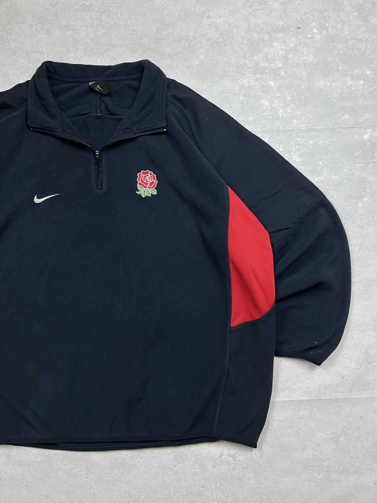 Nike 90s Nike England Vintage Y2K Oversized 1/4 Zip Fleece Jacket Size US XL / EU 56 / 4 - 3 Thumbnail