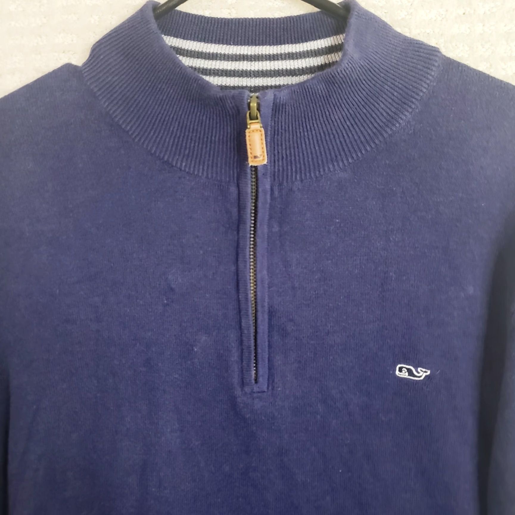 Vineyard Vines Vineyard Vines Men's L Navy Cotton 1/4 Zip Pullover Sweater Size US L / EU 52-54 / 3 - 4 Thumbnail