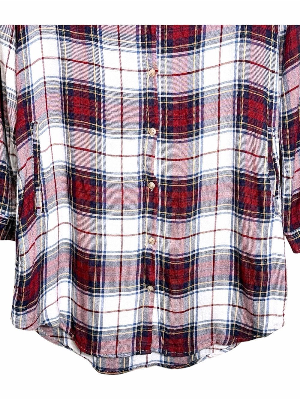 Anthropologie Women’s Plaid Flannel Tunic Shirt Dress Size Large Size L / US 10 / IT 46 - 7 Thumbnail