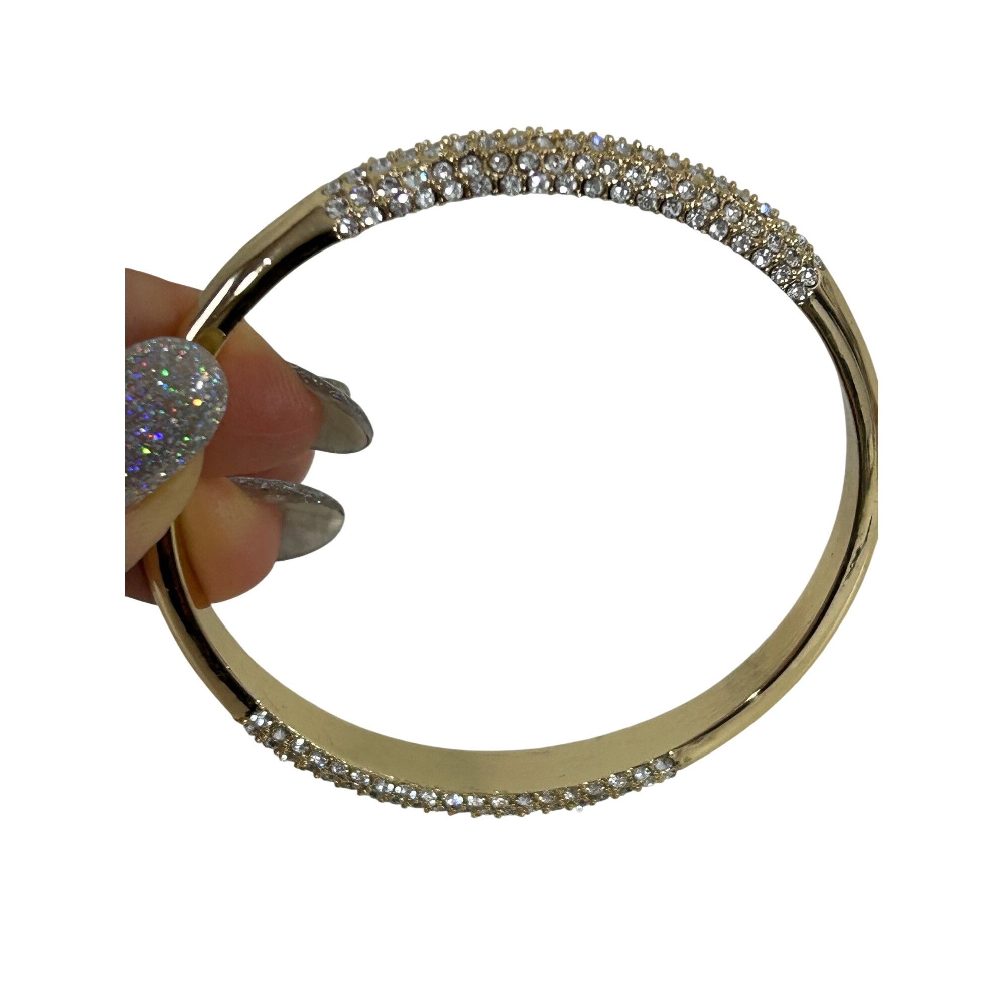 Other Women’s Fashion Bracelet Shiny Yellow Gold Tone Pave Faux Di Size ONE SIZE - 14 Thumbnail