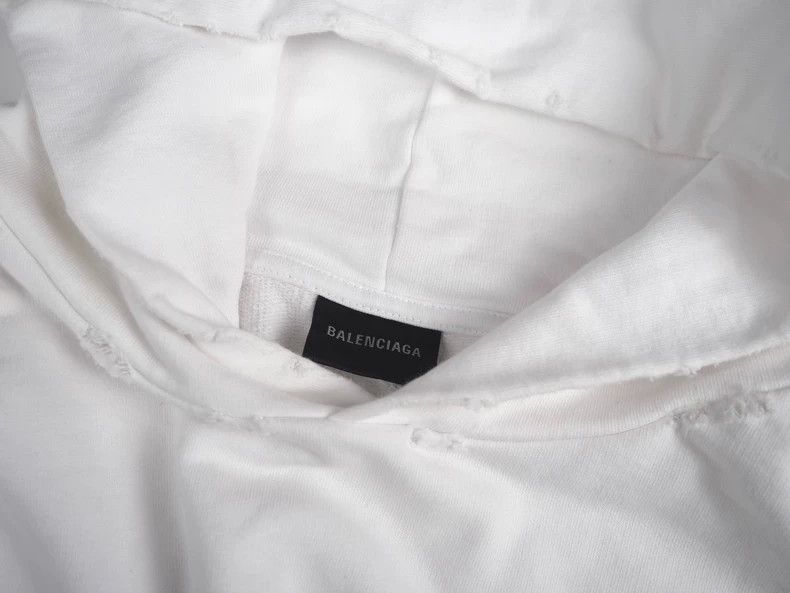Balenciaga Balenciaga White Destruction Graffiti Logo Hoodie Size US M / EU 48-50 / 2 - 6 Thumbnail