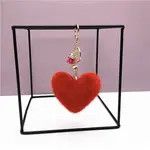 Other Soft Faux Fur Keychain Love Heart Plush Key Ring Car Key Size ONE SIZE - 3 Thumbnail
