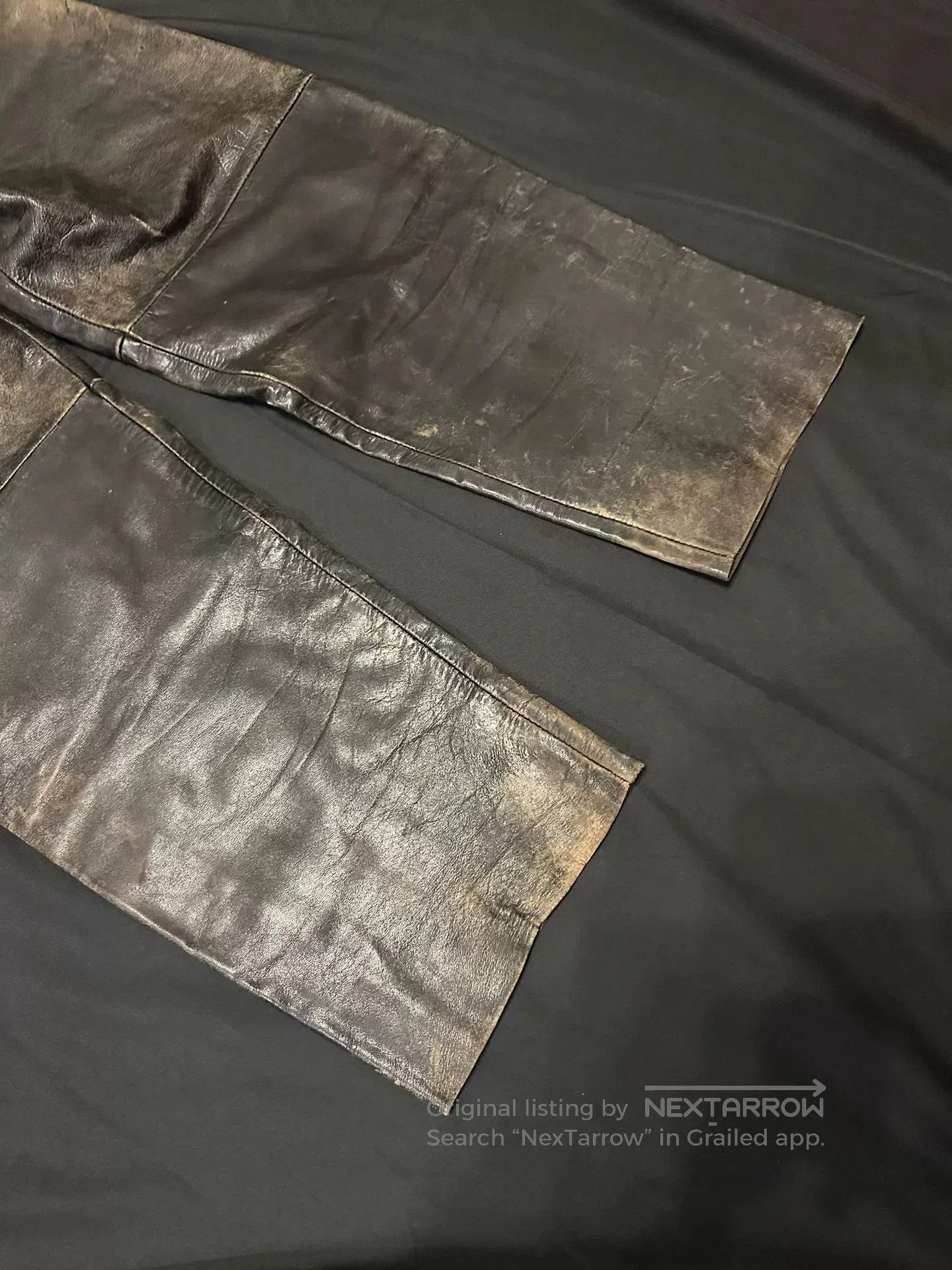 Vintage Vintage Distressed Pure Cowhide Leather Pants. Size US 30 / EU 46 - 7 Thumbnail