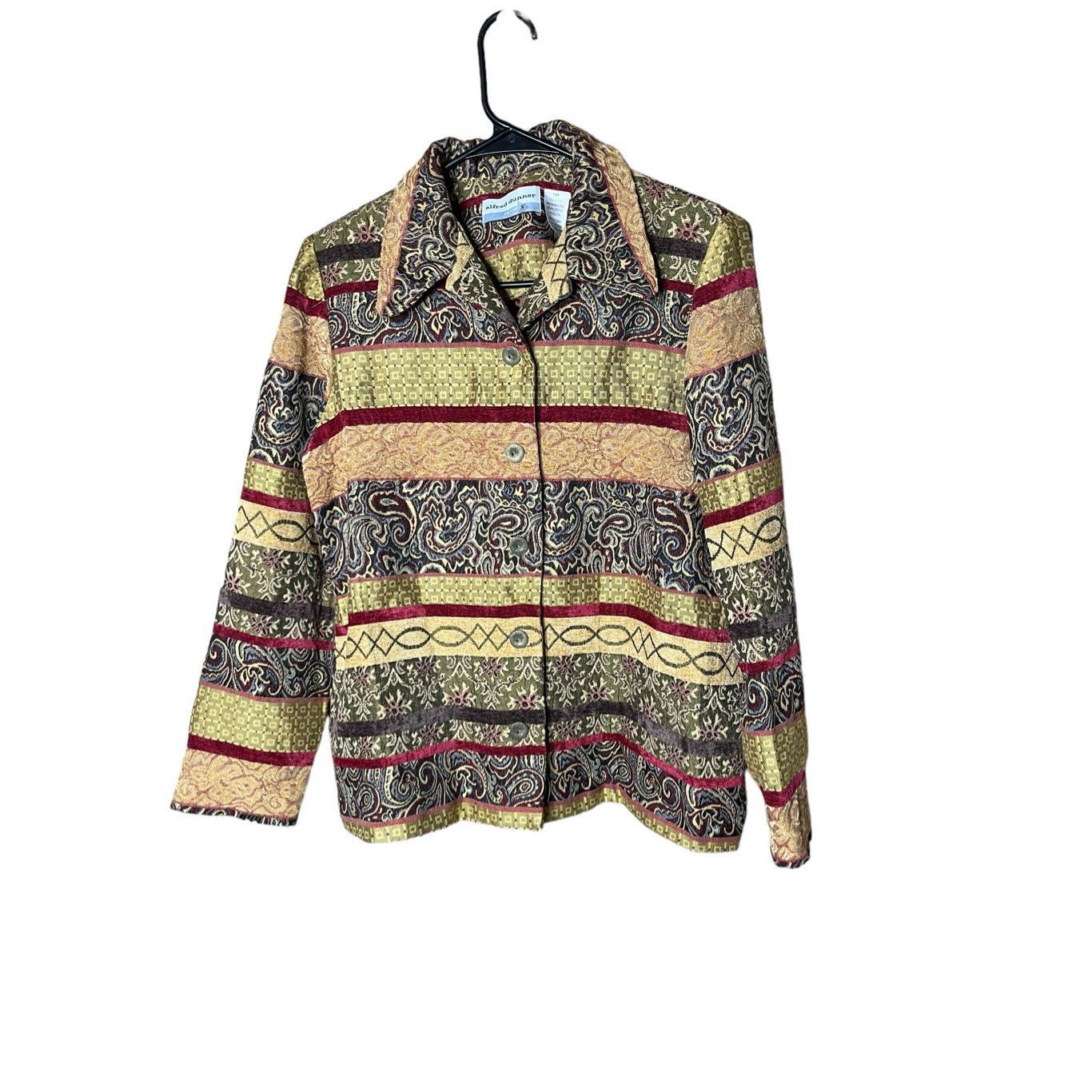 Other Vintage Alfred Dunner Tapestry Button Up Jacket size 12P Size XL / US 12-14 / IT 48-50 - 1 Thumbnail