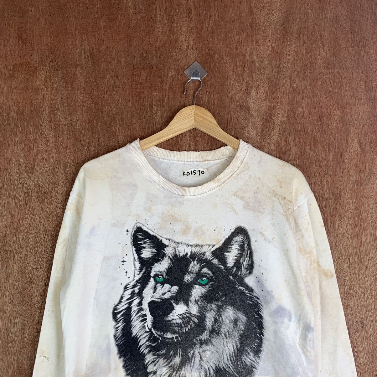 Japanese Brand × Vintage Wolf Distressed Faded sweater (very rare item)#K01570 Size US M / EU 48-50 / 2 - 2 Thumbnail