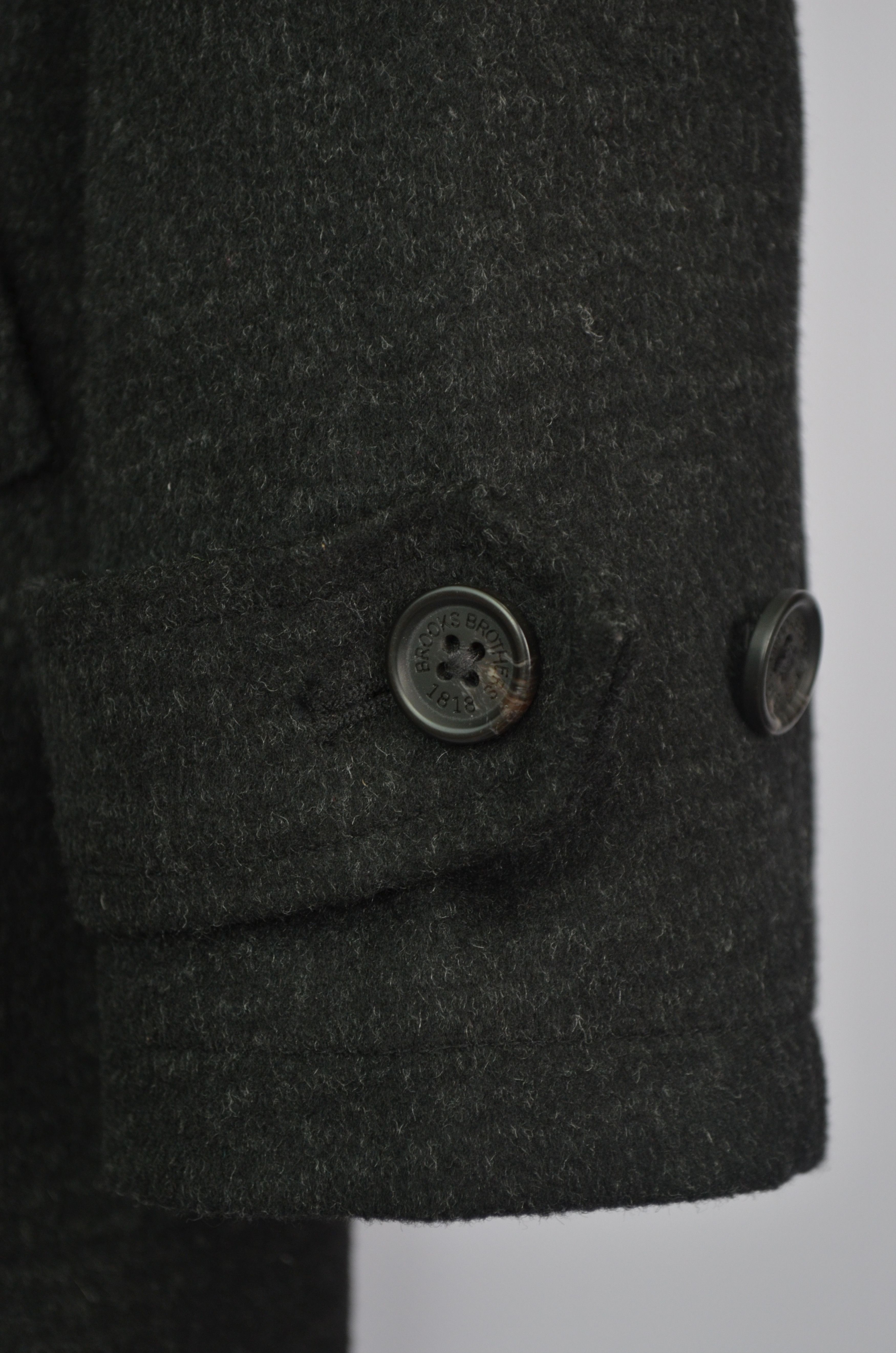 Brooks Brothers × Designer Brooks Brothers "346" Check Dark Grey Wool Car Pea Coat Sz L Size US L / EU 52-54 / 3 - 7 Thumbnail