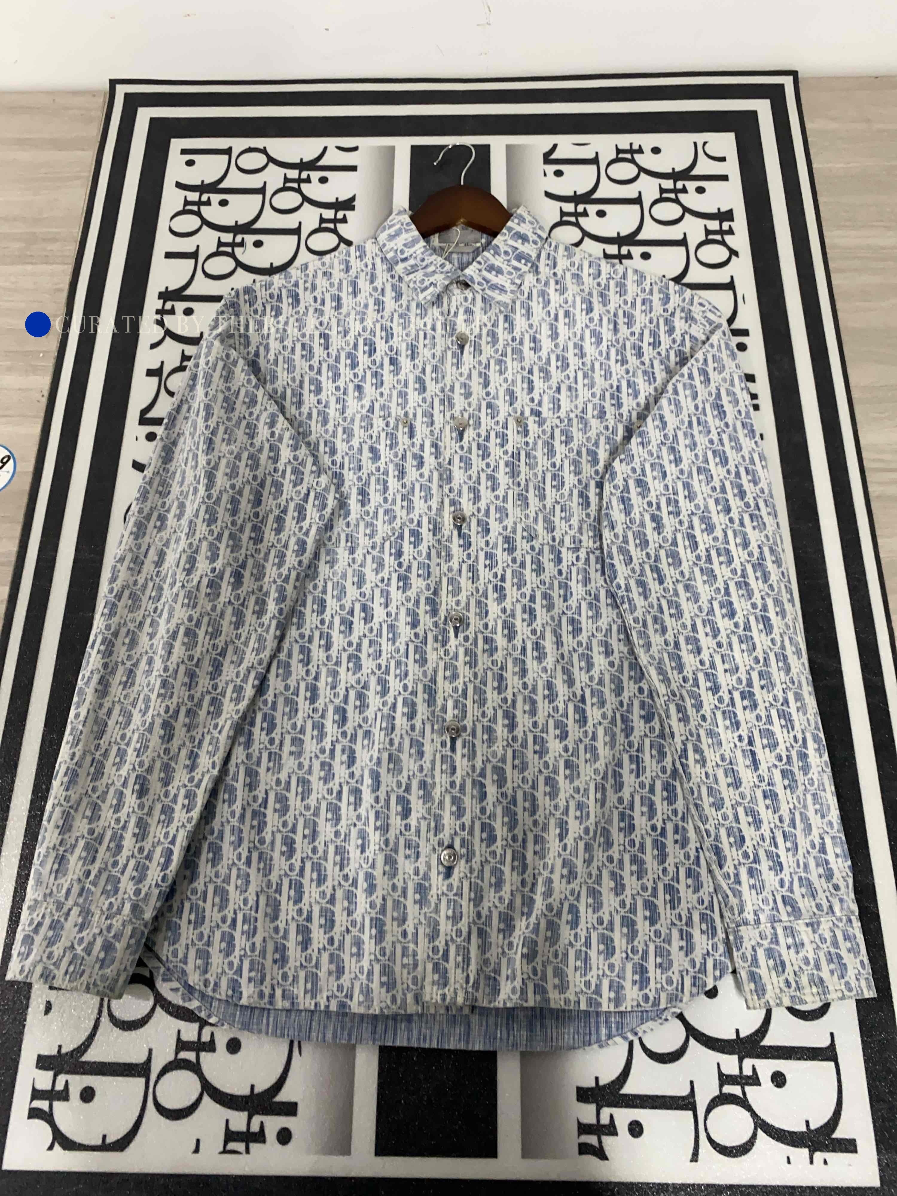 Dior Oblique Print Cotton Button-Up Shirt Size US M / EU 48-50 / 2 - 1 Thumbnail