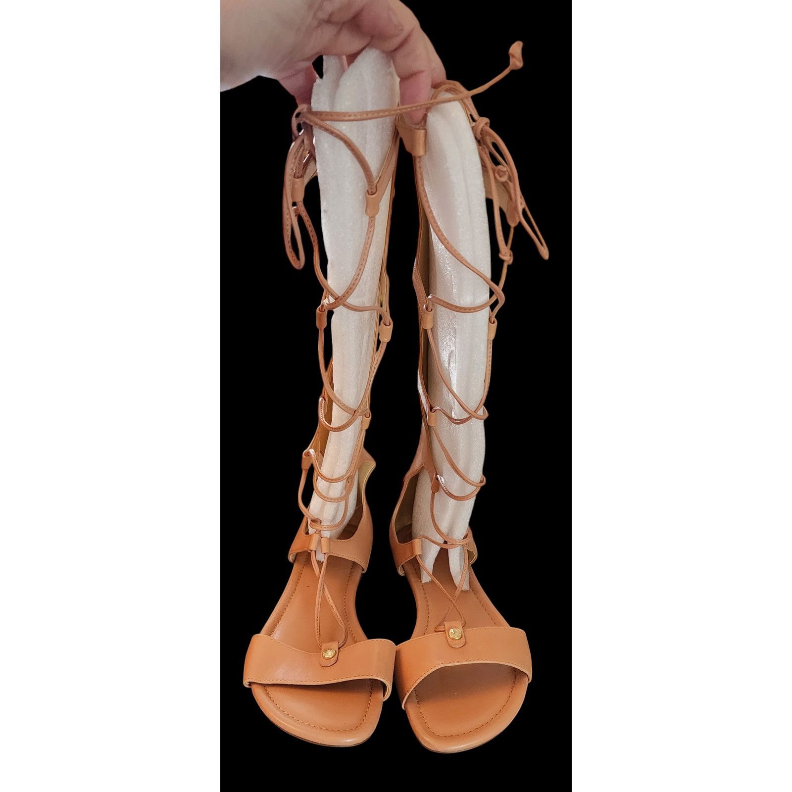 Michael Kors Michael Kors Sofia Sun Gladiator Lace Up Back Zip Sandals 8 Grailed