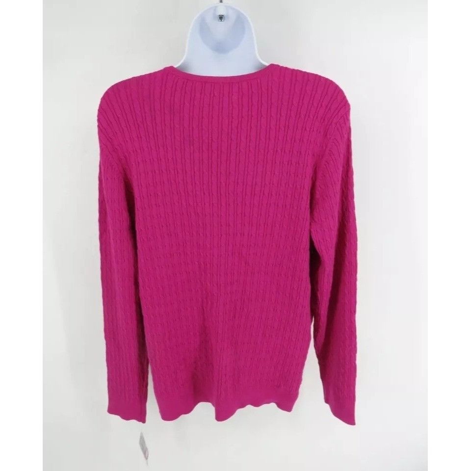 Other Karen Scott Women's Keyhole Sweater L Pink Cable Knit NWT $4 Size L / US 10 / IT 46 - 3 Thumbnail