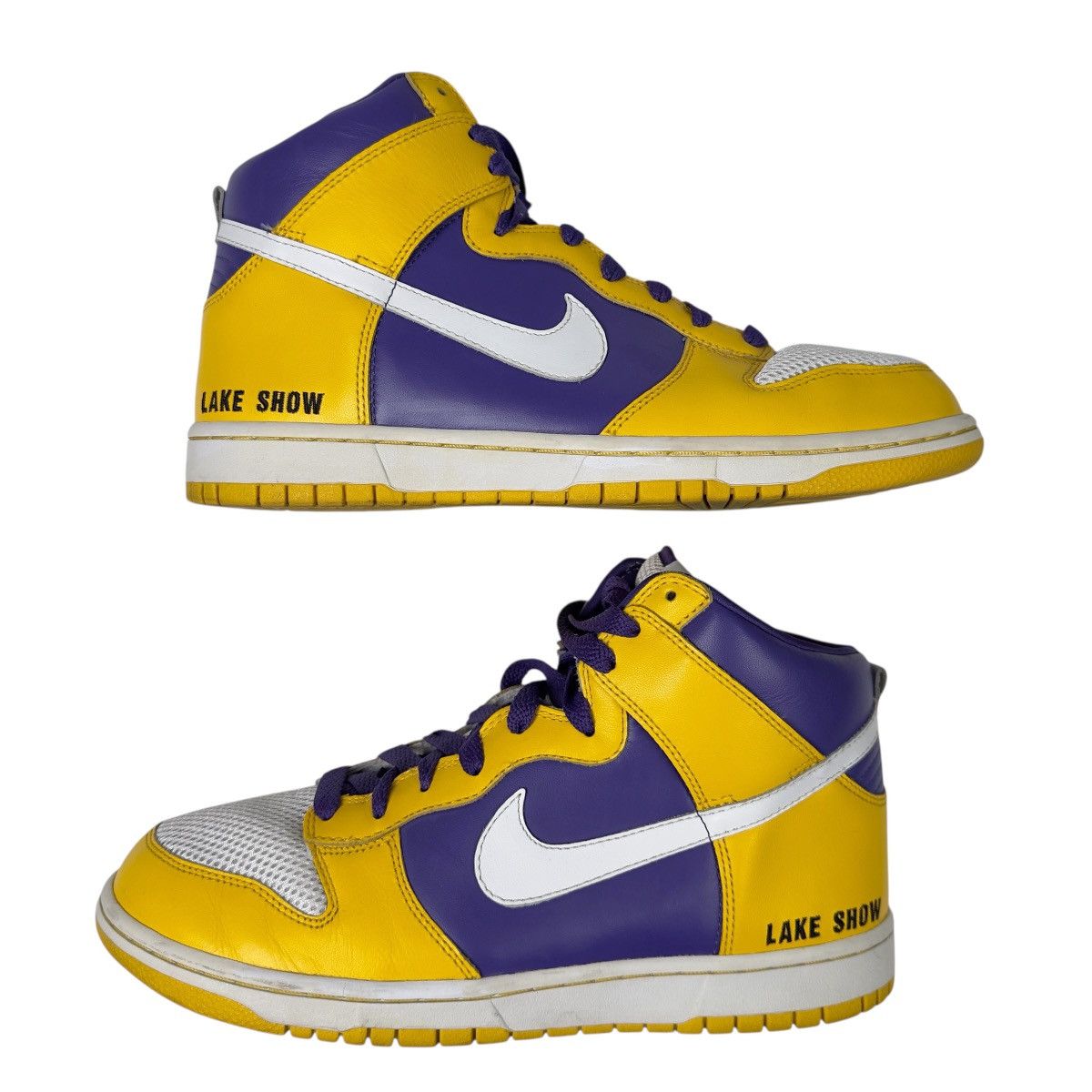 Nike Nike iD Dunk High 2008 Lakers 316142 991 Leather SZ 10.5 Size US 10.5 / EU 43-44 - 1 Thumbnail
