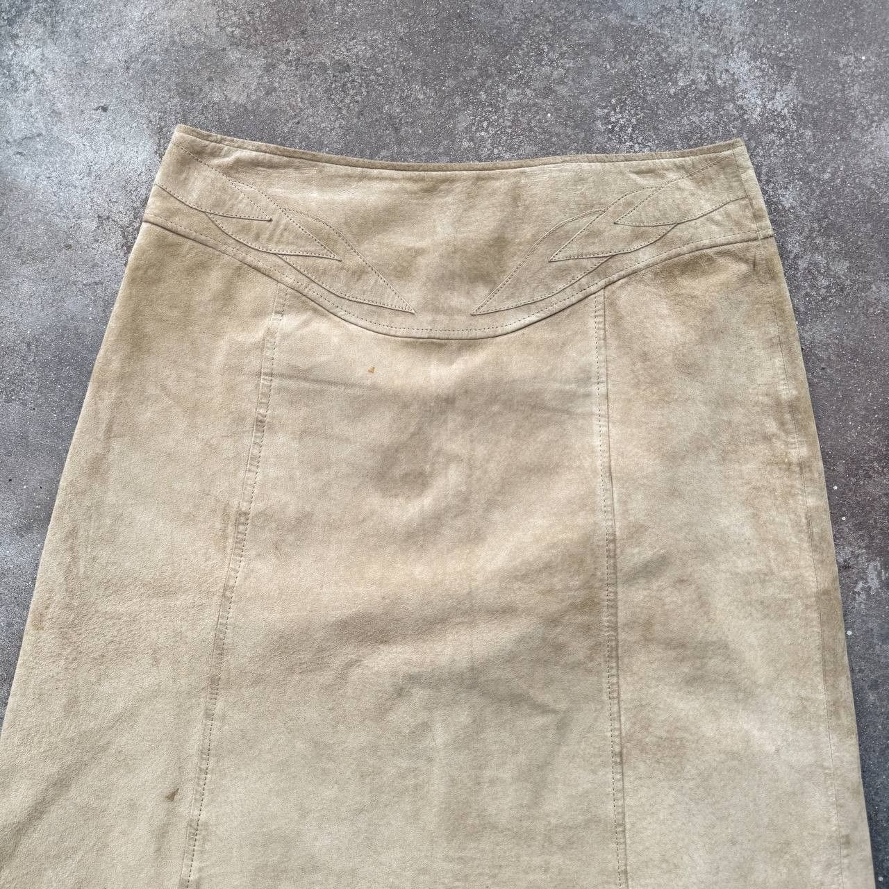 Hysteric Glamour × Vintage Morgan De Toi Vintage 2000's Y2K Suede Leather Midi Skirt Size 29" - 5 Thumbnail
