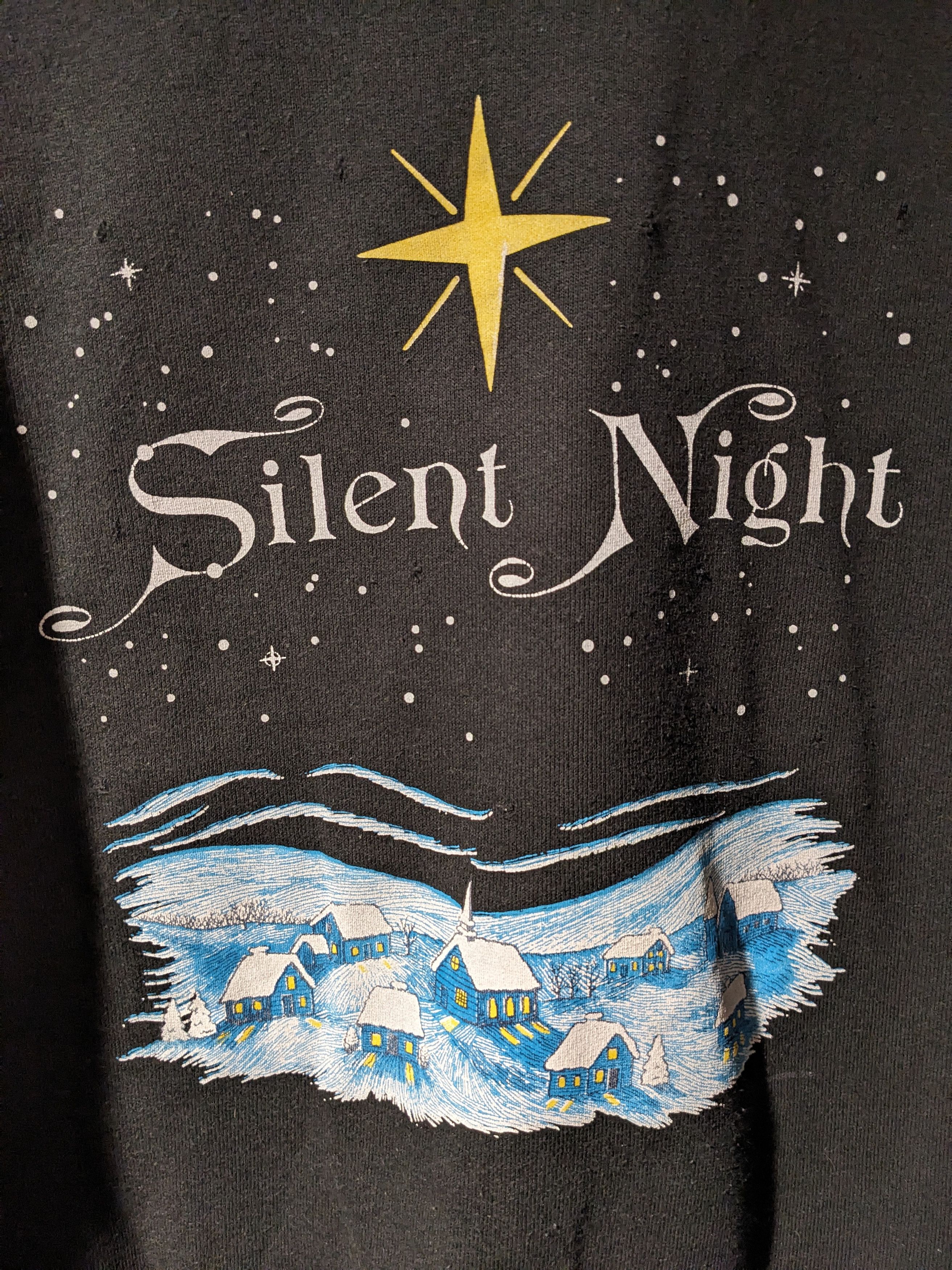 Vintage Vintage 90s Silent Night Winter Stars Moon Large Sweatshirt Size US L / EU 52-54 / 3 - 2 Thumbnail