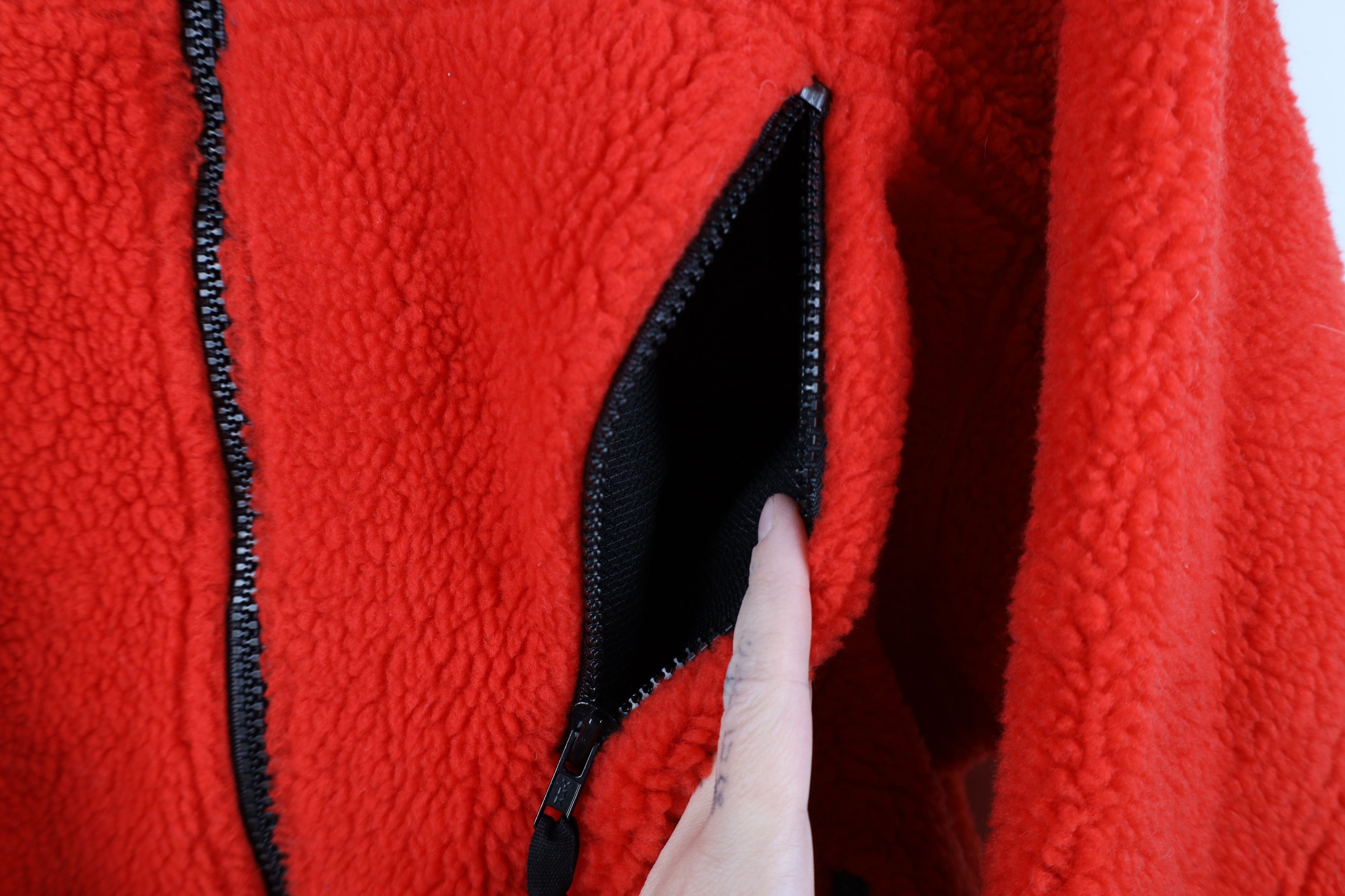 Vintage Vintage 90s Streetwear Deep Pile Fleece Zip Jacket Red Size US XXL / EU 58 / 5 - 6 Thumbnail
