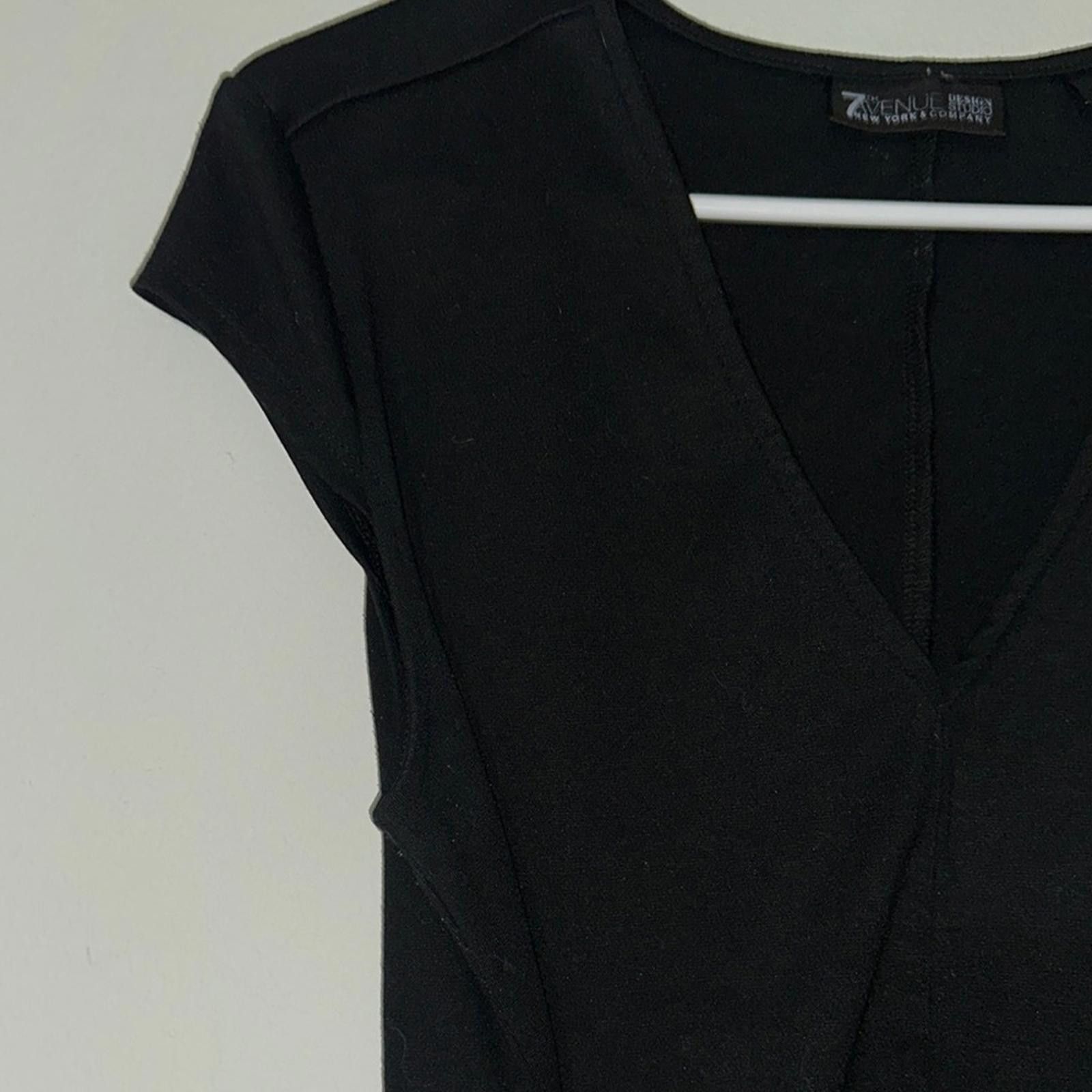 Designer New York & Company Black Blouse Chic Top Size S / US 4 / IT 40 - 4 Thumbnail
