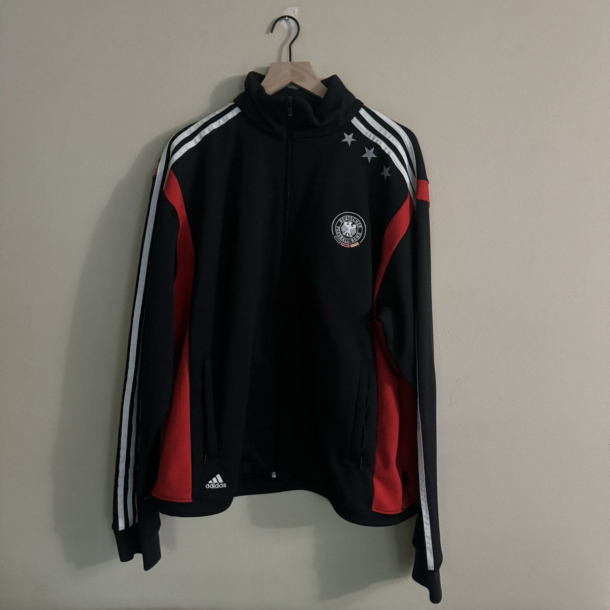 Image of Adidas Germany Zip Up in Black, Men's (Size XL)