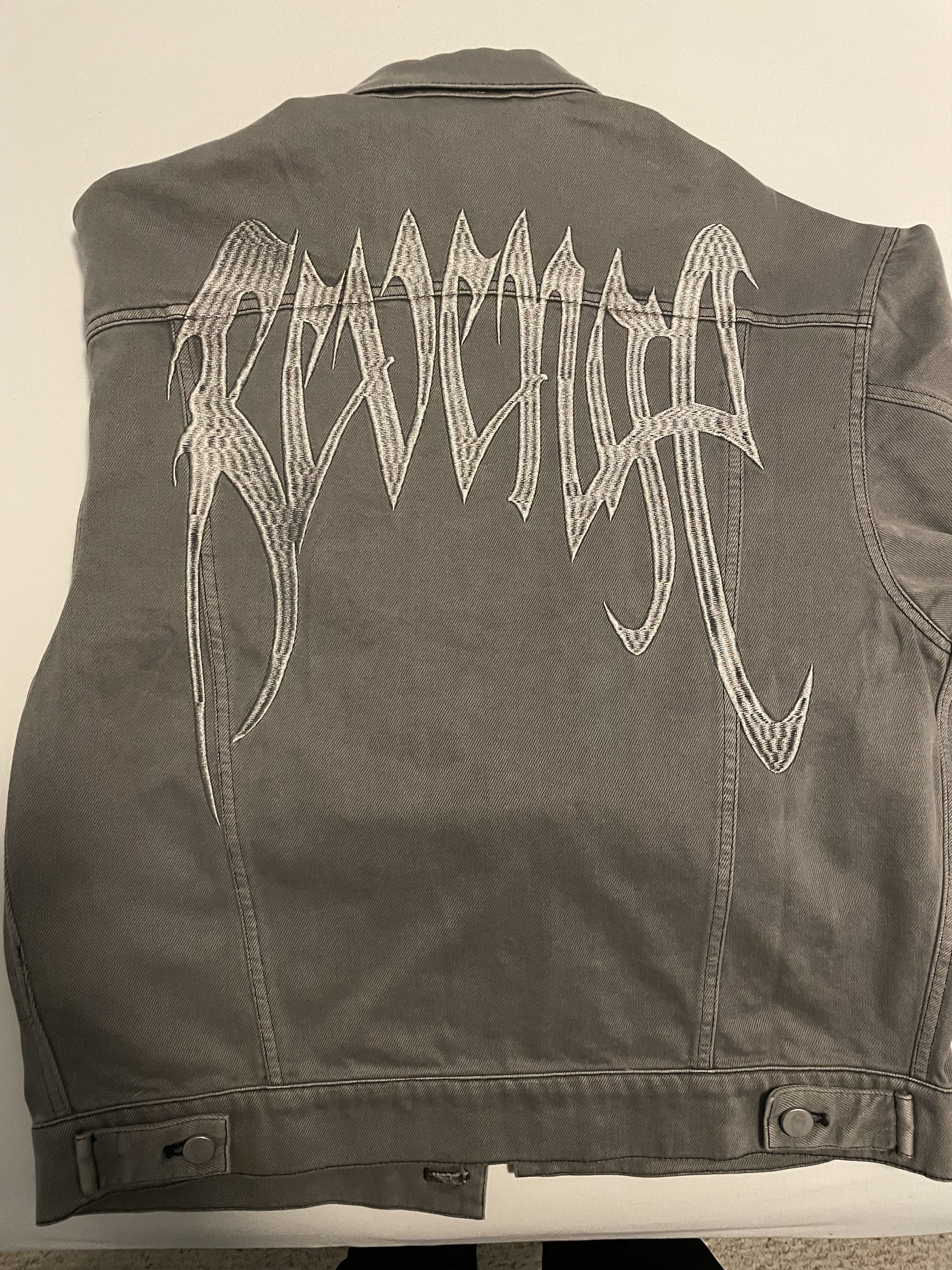 Revenge REVENGE EMBROIDERED DENIM JACKET GREY (2021) Size US S / EU 44-46 / 1 - 1 Thumbnail