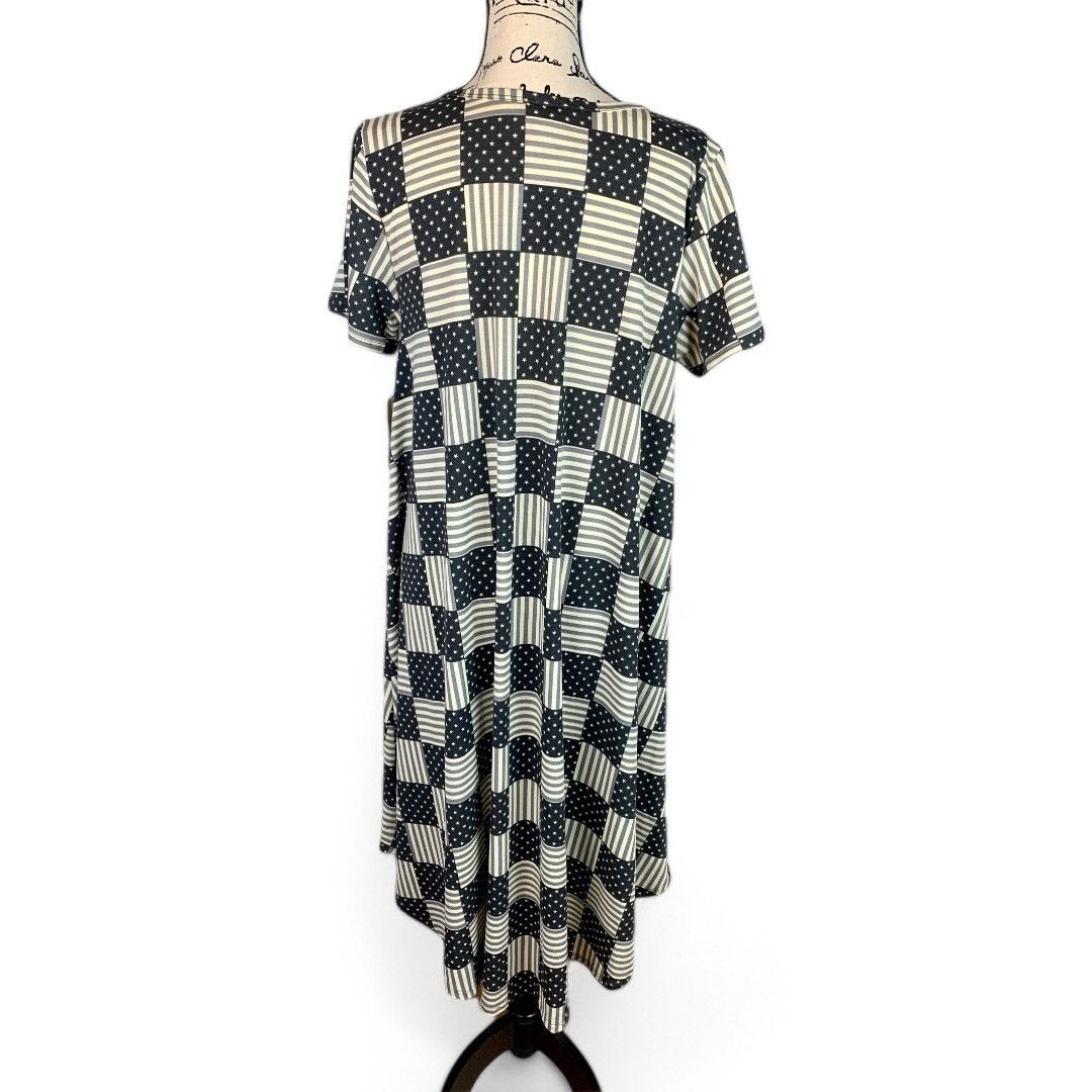 Other LuLaRoe Carly Dress Americana Monochrome Stars and Stripes Size L / US 10 / IT 46 - 7 Thumbnail