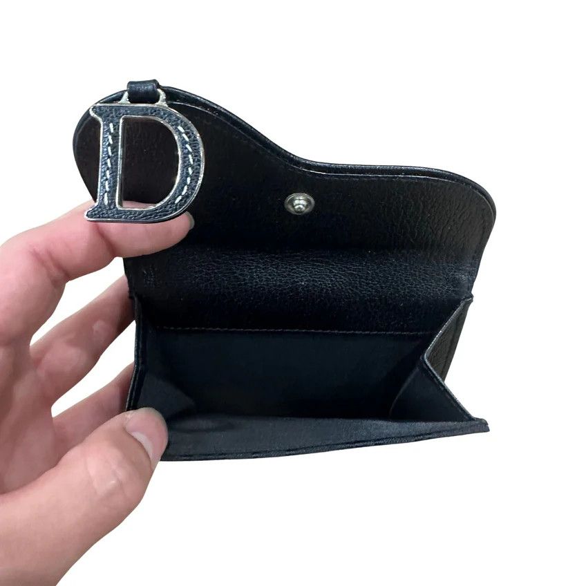 Dior Dior Mini Saddle Compact Wallet Flower Oblique Black Size ONE SIZE - 3 Thumbnail