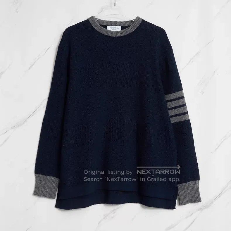 Thom Browne Thom Browne Navy Striped Knit Top Size US XL / EU 56 / 4 - 1 Thumbnail