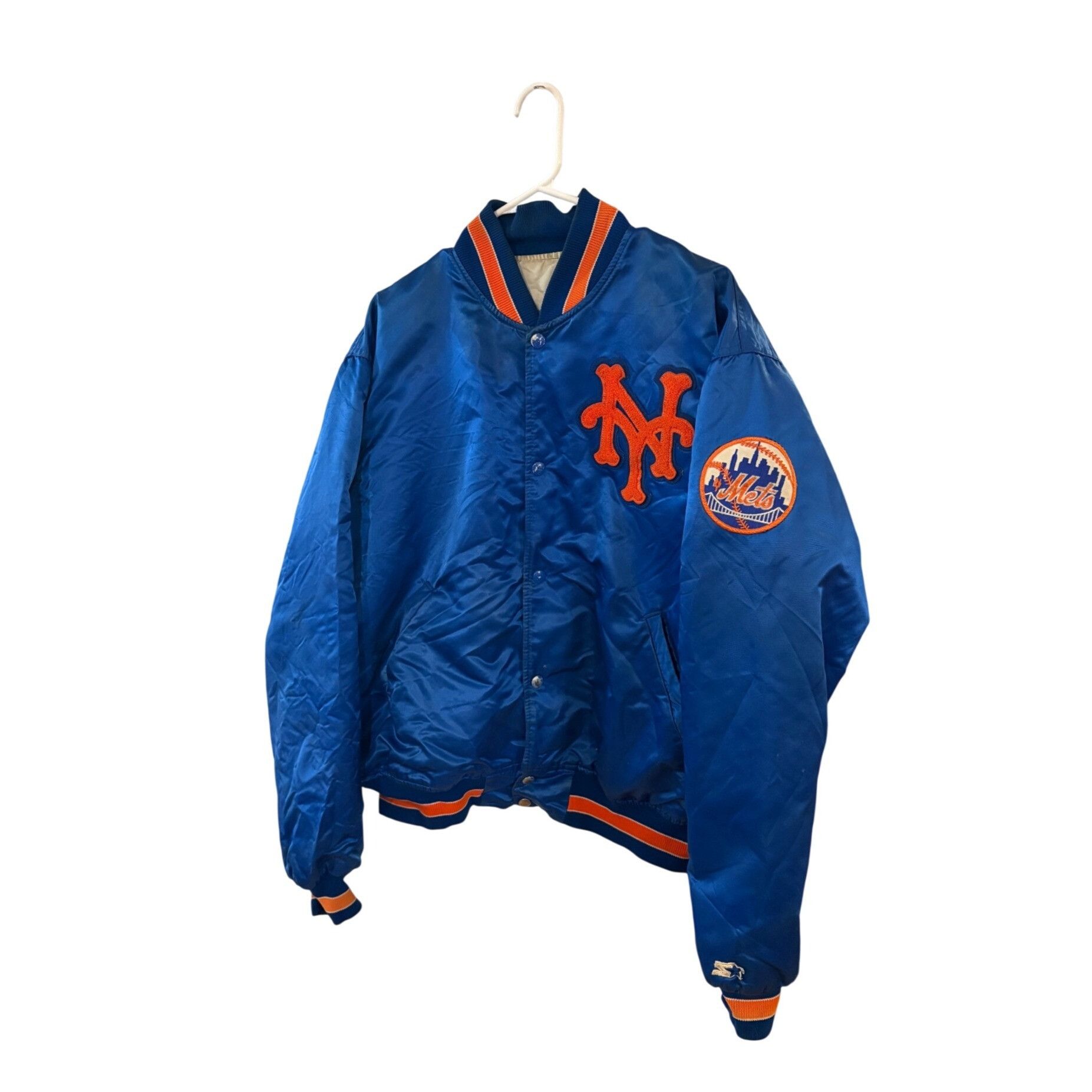Starter Vintage 1980's Starter New York Mets MLB Satin Bomber Jacket Size US XL / EU 56 / 4 - 4 Thumbnail