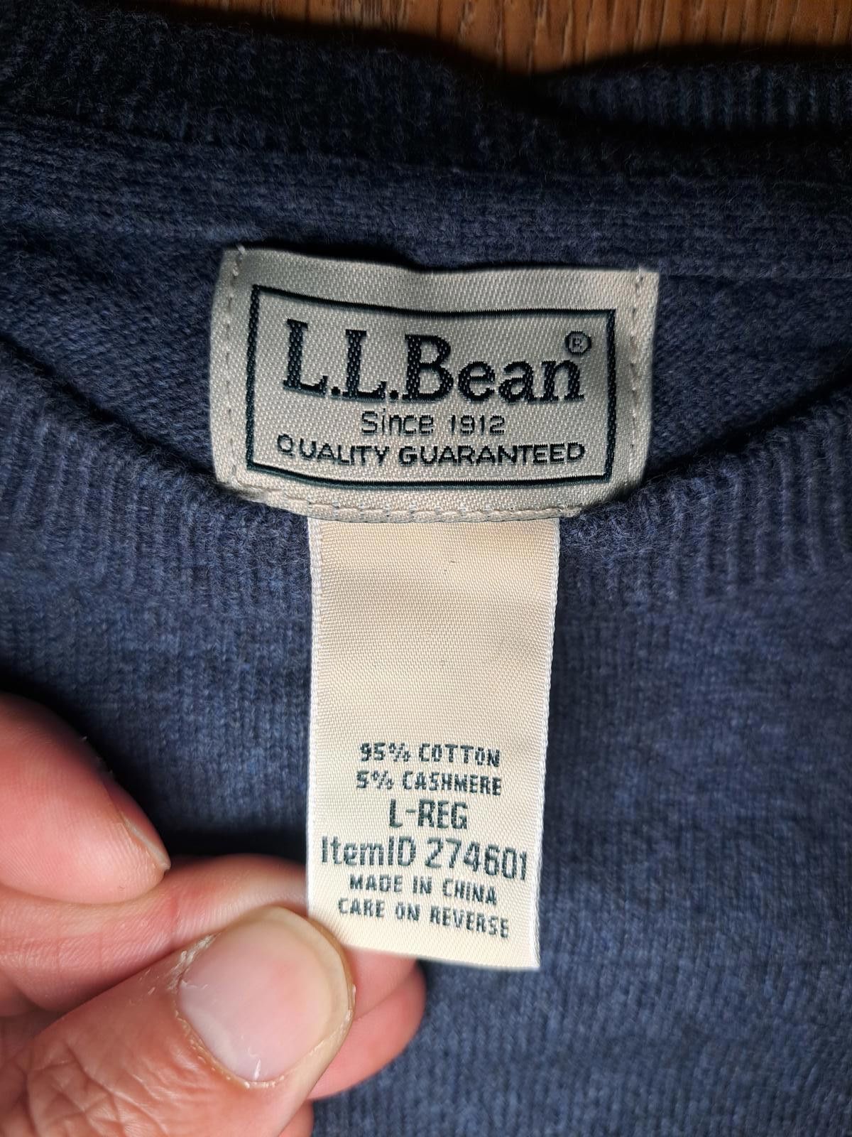 L.L. Bean LL Bean Crew Neck Sweater Mens Large Blue Cashmere Cotton Size US L / EU 52-54 / 3 - 2 Thumbnail