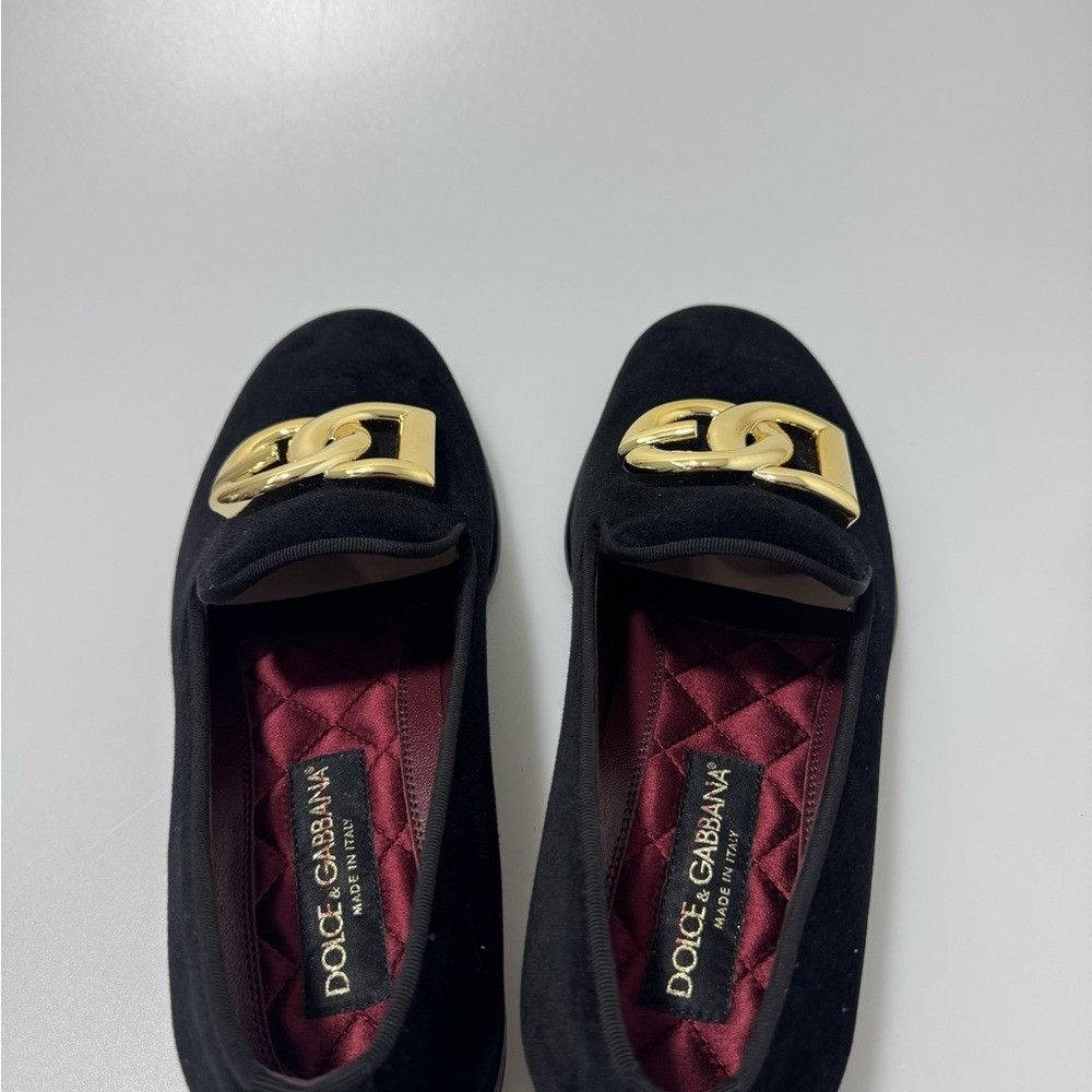 Dolce & Gabbana Dolce & Gabbana Leonardo Velvet Smoking Loafers Shoes Black Size US 6 / EU 39 - 4 Thumbnail