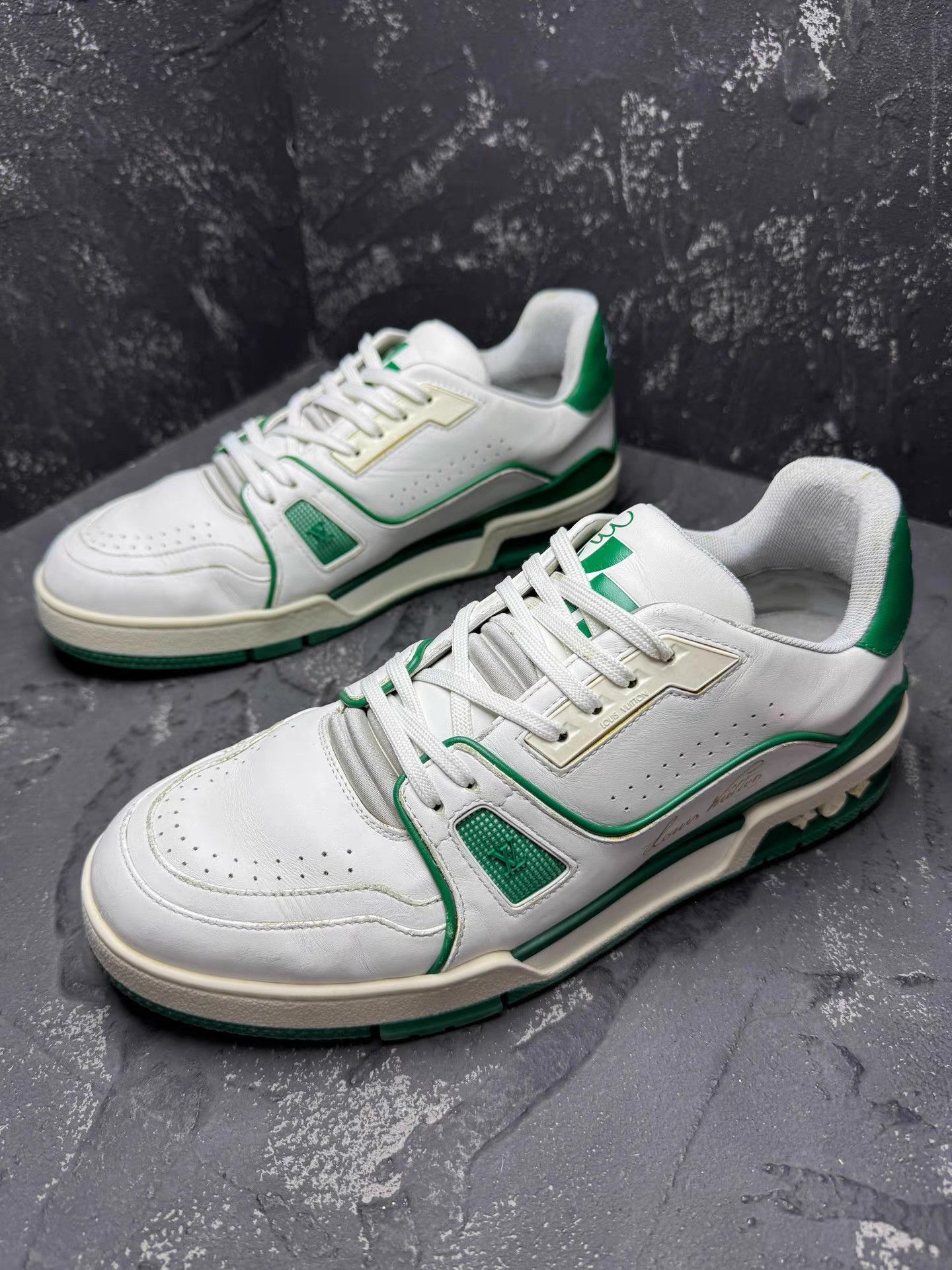 Louis Vuitton LV Trainer White & Green First Release Q10 Size US 8.5 / EU 41-42 - 1 Thumbnail