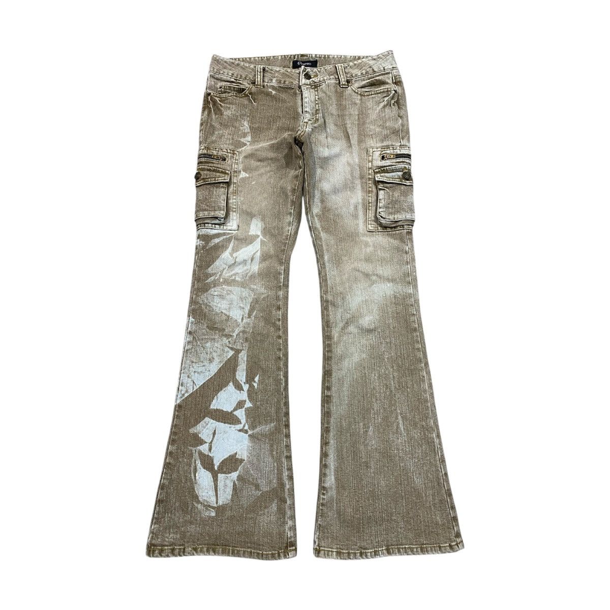 Japanese Brand Oririn Cargo Multipocket Flared Punk Style Jeans Denim Size US 31 - 1 Thumbnail