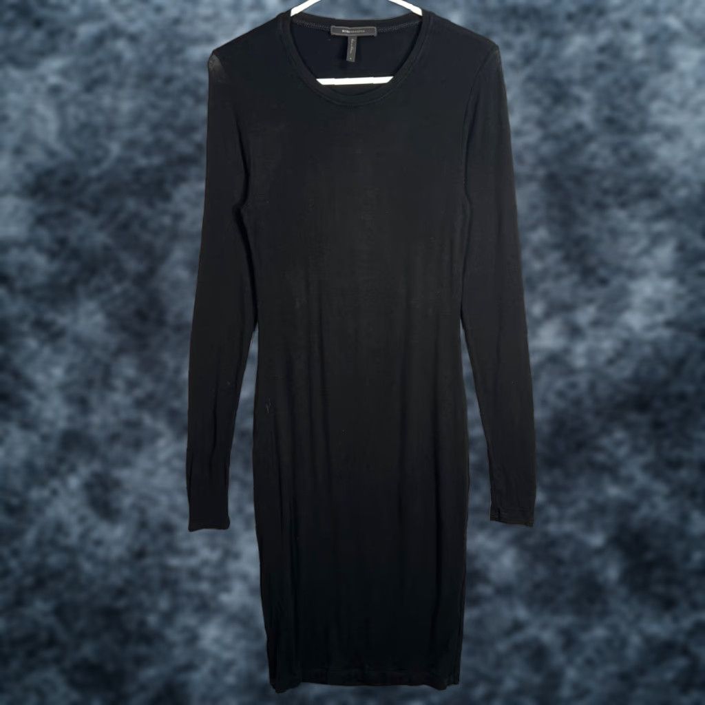 Bcbgmaxazria BCBGMAXAZRIA Womens Size Small Black Long Sleeve Bodycon Midi Dress Size S / US 4 / IT 40 - 1 Thumbnail