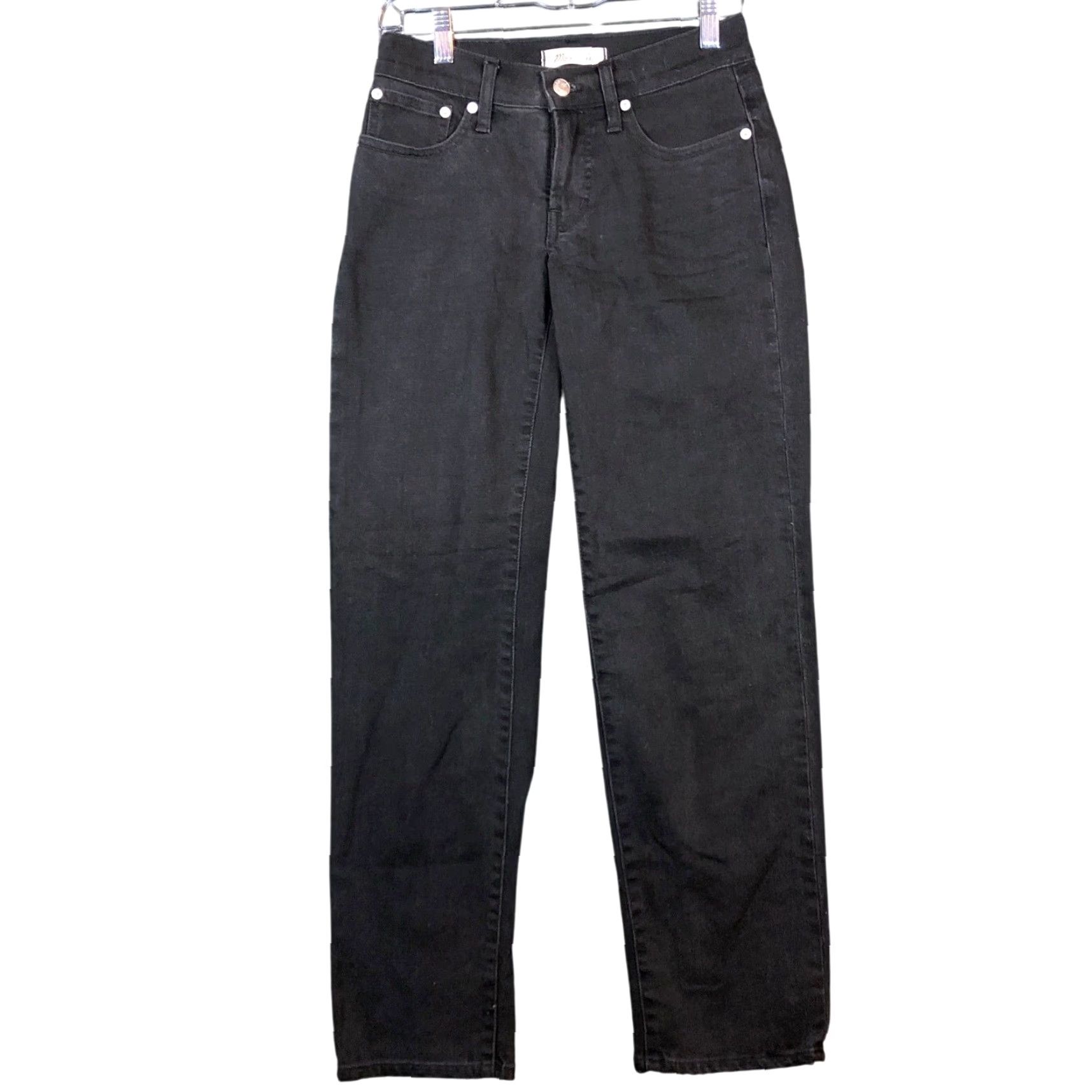 Madewell Madewell Womens Jeans Black Denim The Perfect Vintage Straight Stretch 23 Size 40" / US 18 - 2 Thumbnail