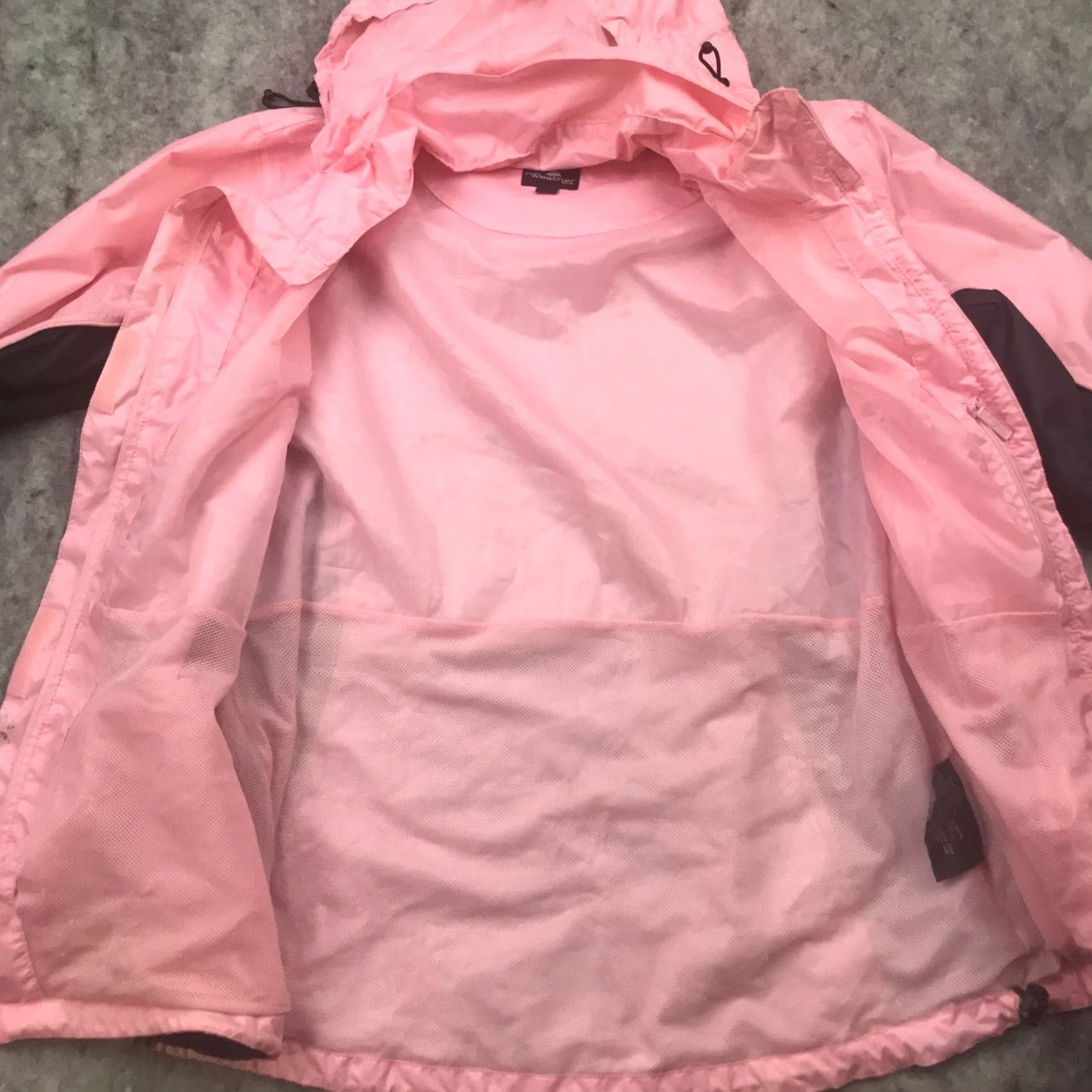 CO The Weather Co. Womens Jacket Large Pink Packable Hood Zip Up Windbreaker Size L / US 10 / IT 46 - 5 Thumbnail