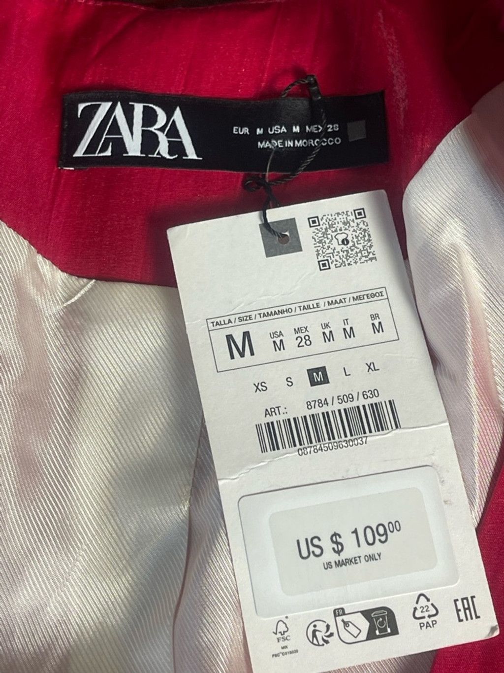 Zara ZARA Blazer Wrinkle Effect Belted fuchsia M Dopamine Glam Size M / US 6-8 / IT 42-44 - 9 Thumbnail