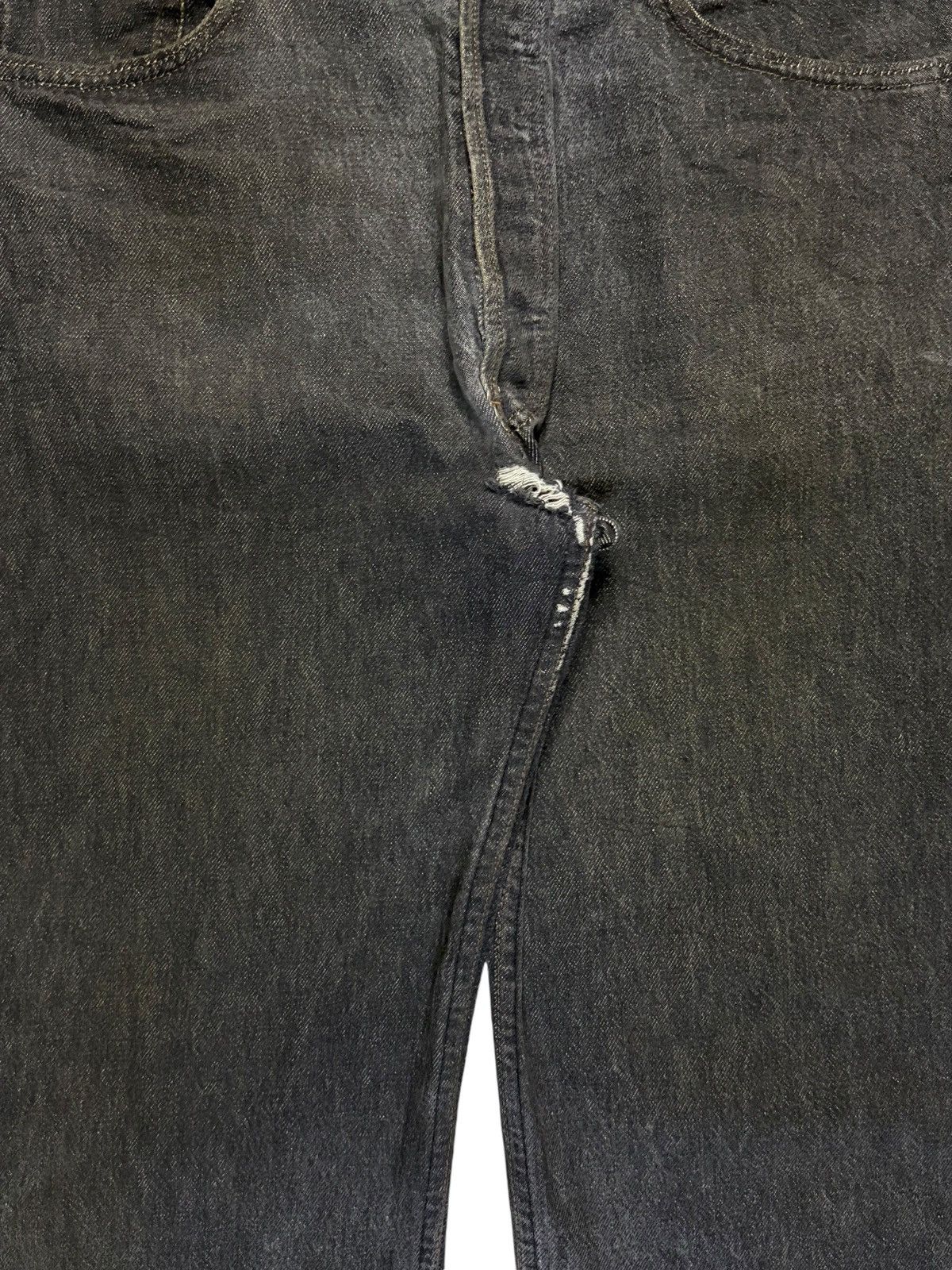 Vintage 90s Levis 501 Black Distressed Loose Jeans
