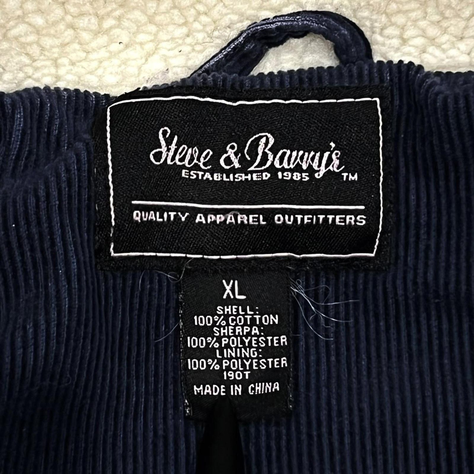 Levi's Steve & Barry’s Blue Corduroy Sherpa Collar Trucker Jacket Size US XL / EU 56 / 4 - 4 Thumbnail