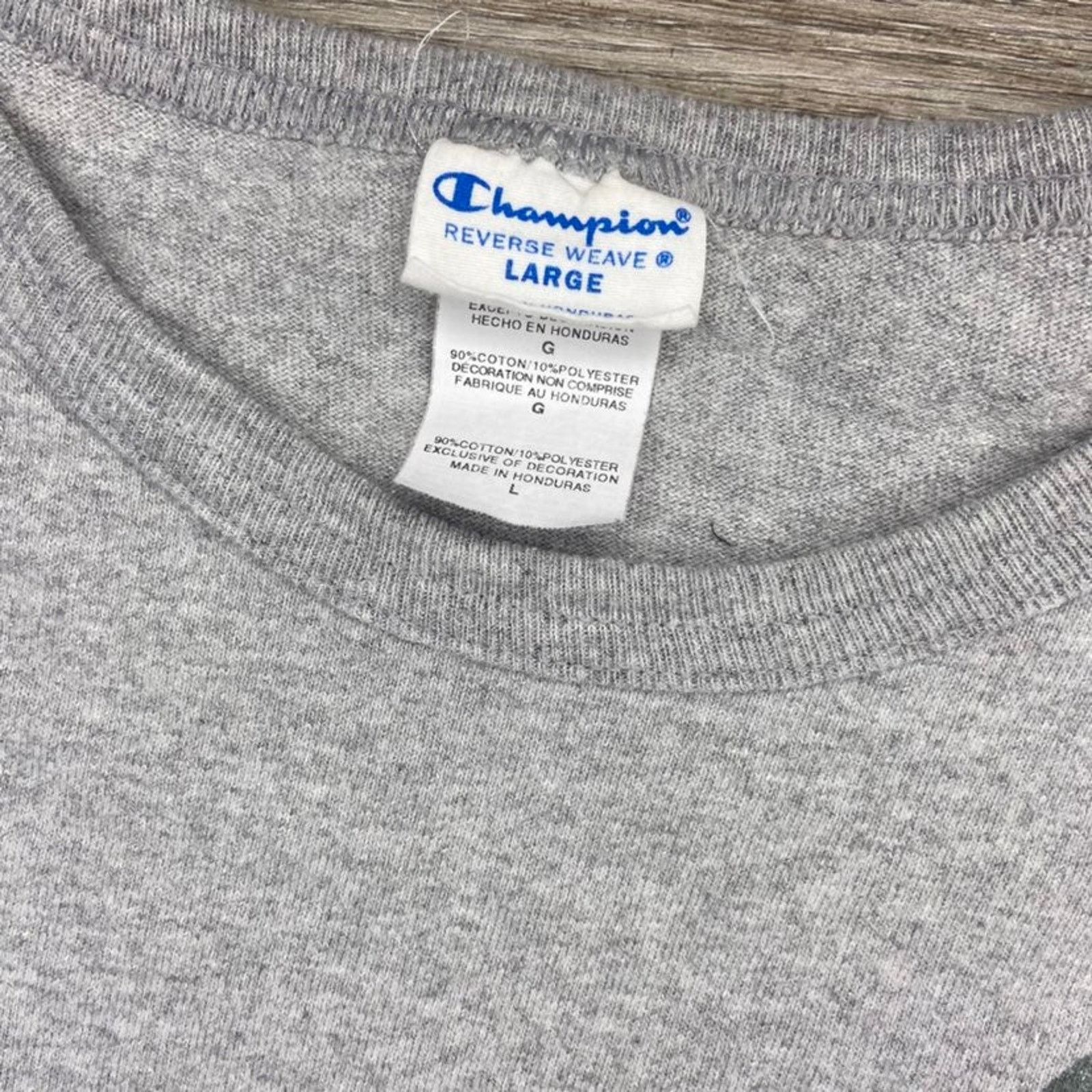 Champion Vintage Grey Reverse Weave Champion Tee Shirt (L) Size US L / EU 52-54 / 3 - 4 Thumbnail