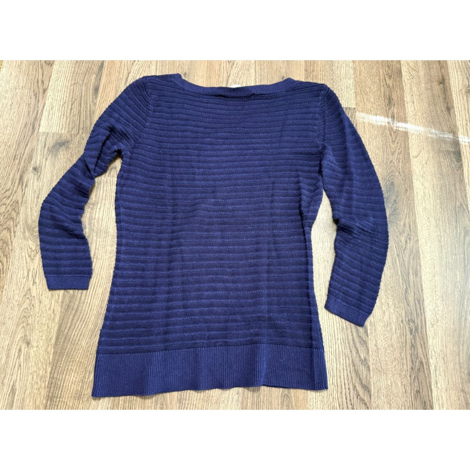 Loft LOFT Shirt Women Small Blue Long Sleeve Boat Neck Stretch Lightweight Casual Modern - Womens Size S / US 4 / IT 40 - 2 Thumbnail
