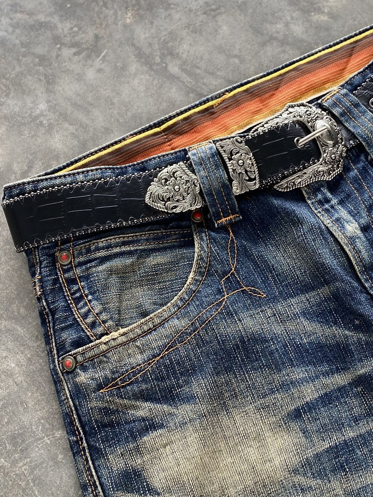Vtg Edwin Blue Trip Flared Mud Wash Jeans 🇯🇵