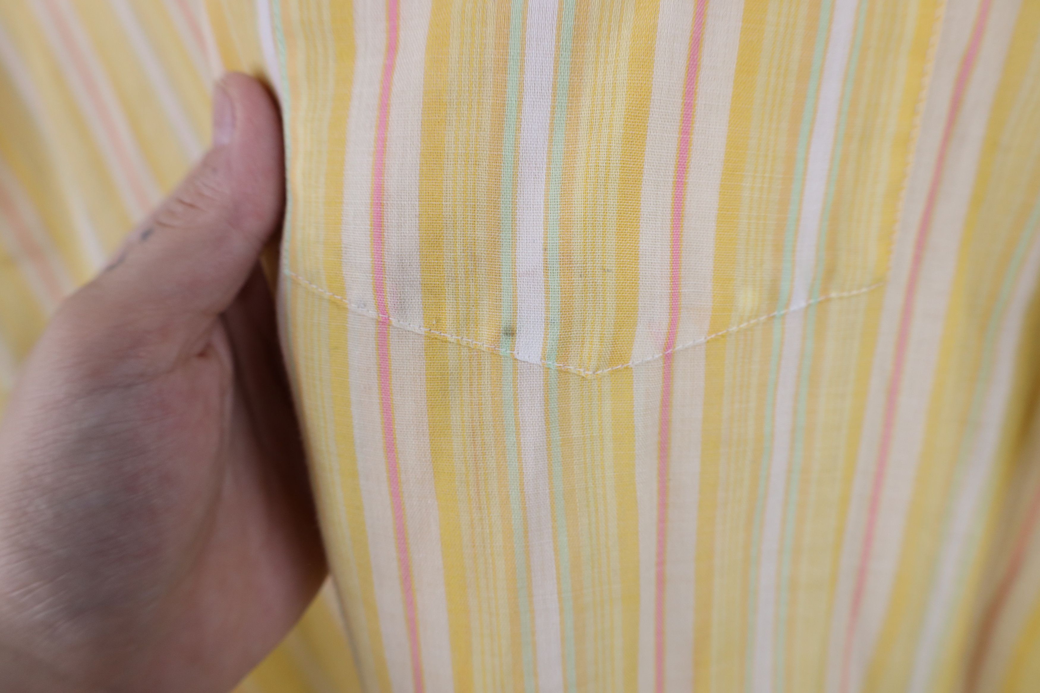 Vintage Vintage 70s Streetwear Sheer Rainbow Striped Button Shirt Size US XL / EU 56 / 4 - 5 Thumbnail
