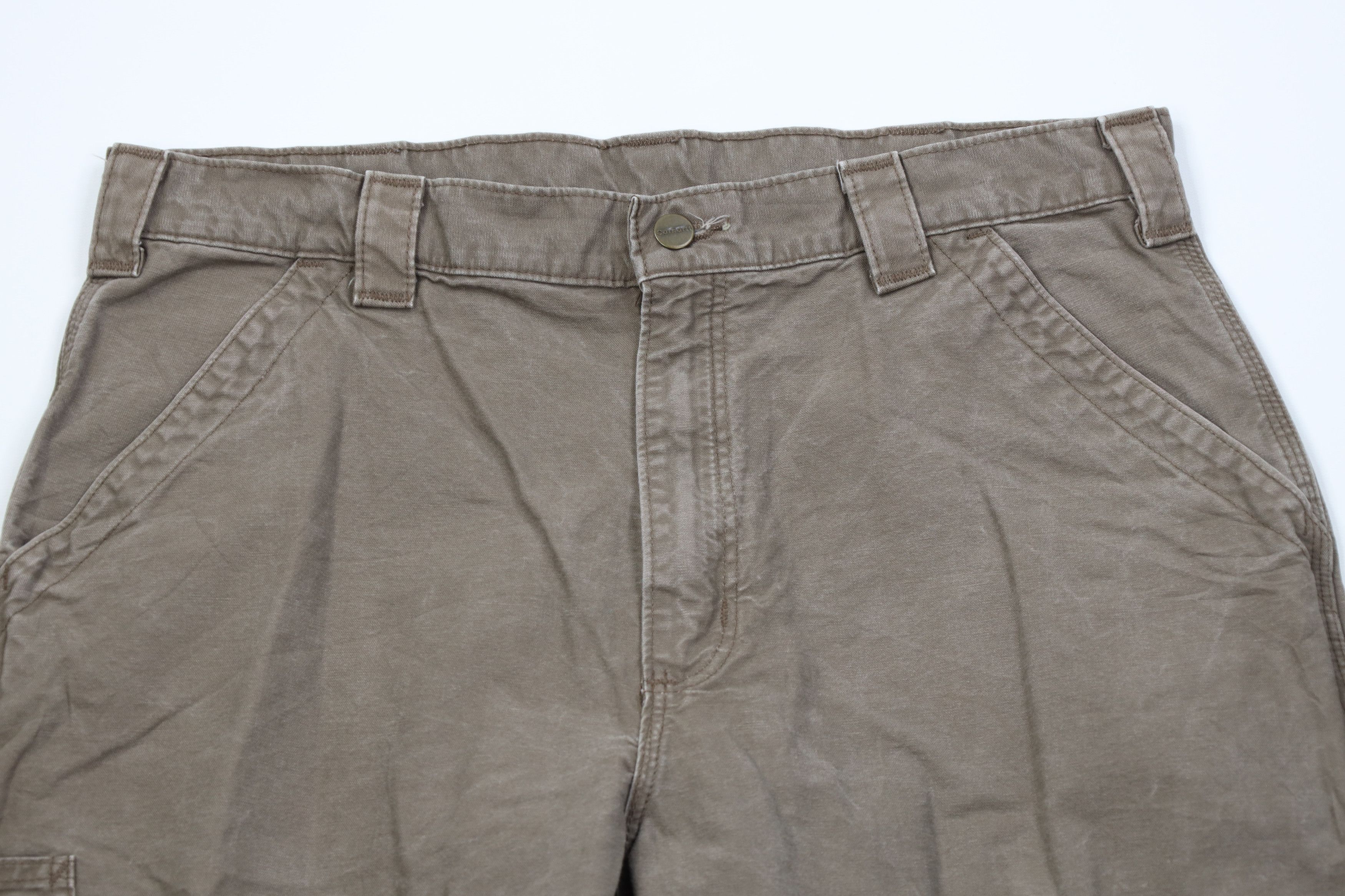 Carhartt Vintage Y2K Carhartt Wide Leg Dungaree Pants Light Brown Size US 36 / EU 52 - 2 Thumbnail