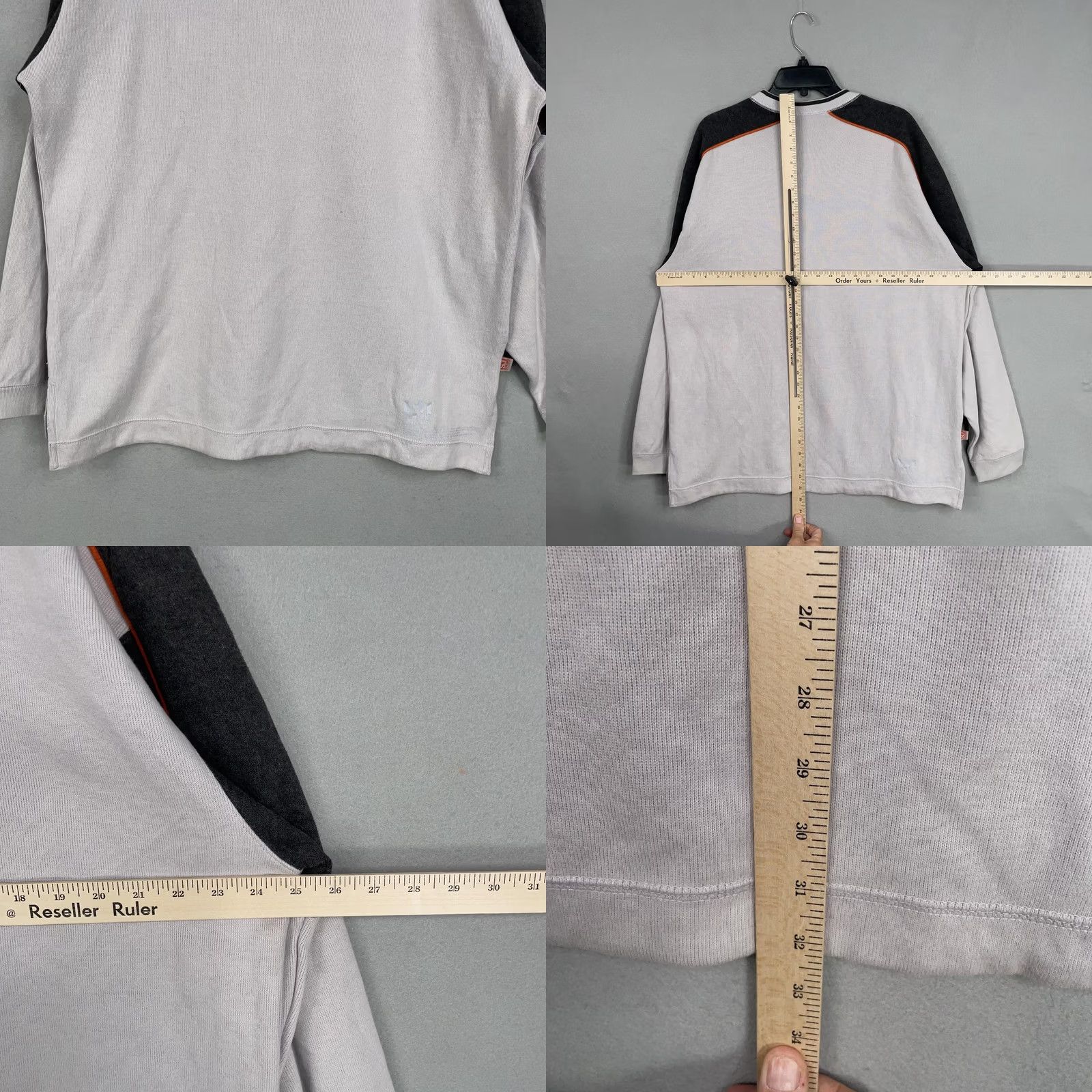 Sean John Sean John Pullover Mens XL Gray Orange Colorblock Streetwear Y2K Hip Hop Diddy Sweatshirt Crew Neck Long Sleeve Embroidered Logo 90s Mens Clothing Size US XL / EU 56 / 4 - 8 Thumbnail