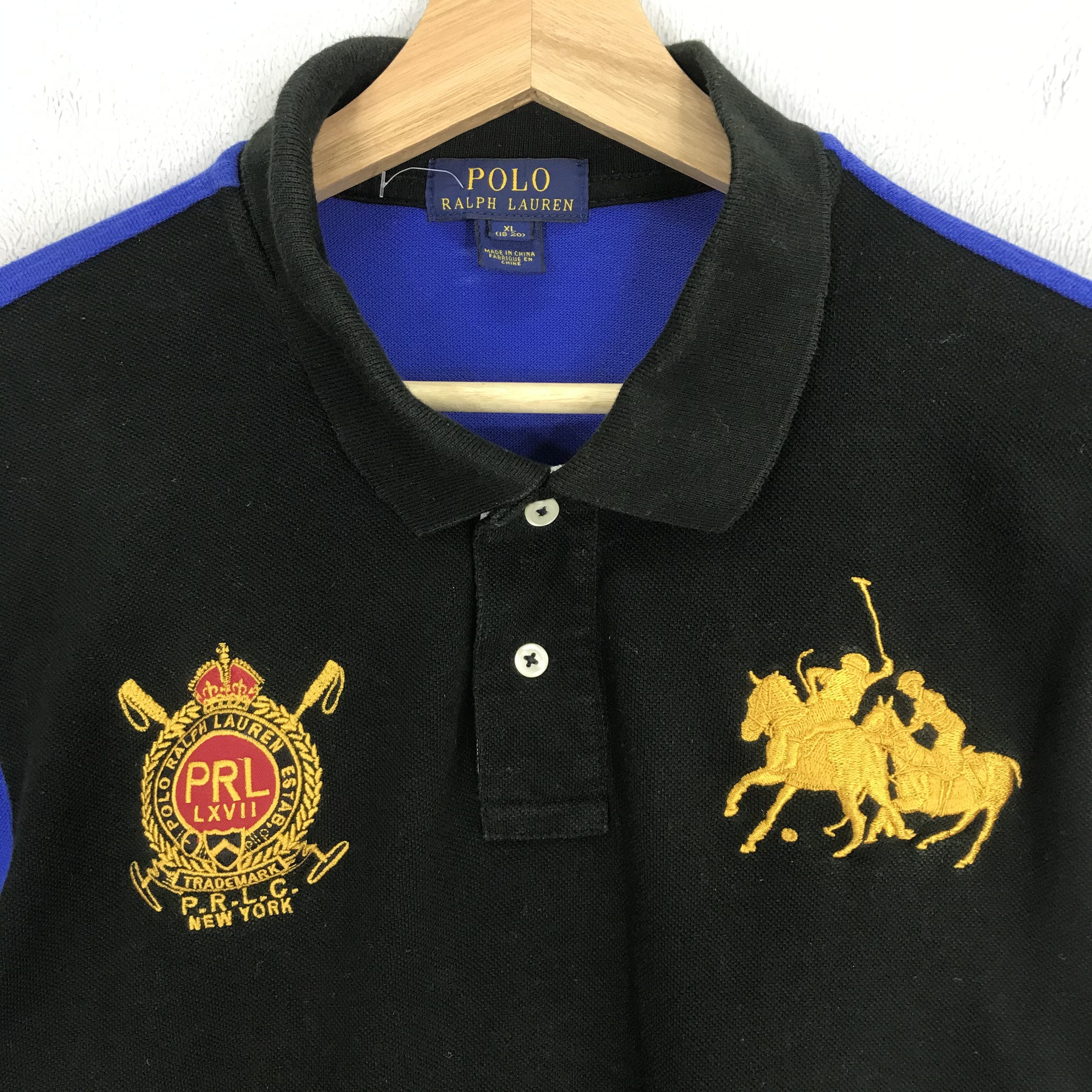 Polo Ralph Lauren Vintage Polo Ralph Lauren Rugby Shirt Blue Black PRL Pony Size US M / EU 48-50 / 2 - 4 Thumbnail